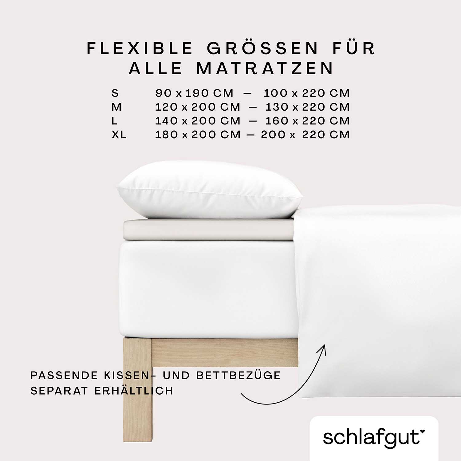 SCHLAFGUT Topper Spannbettlaken PURE