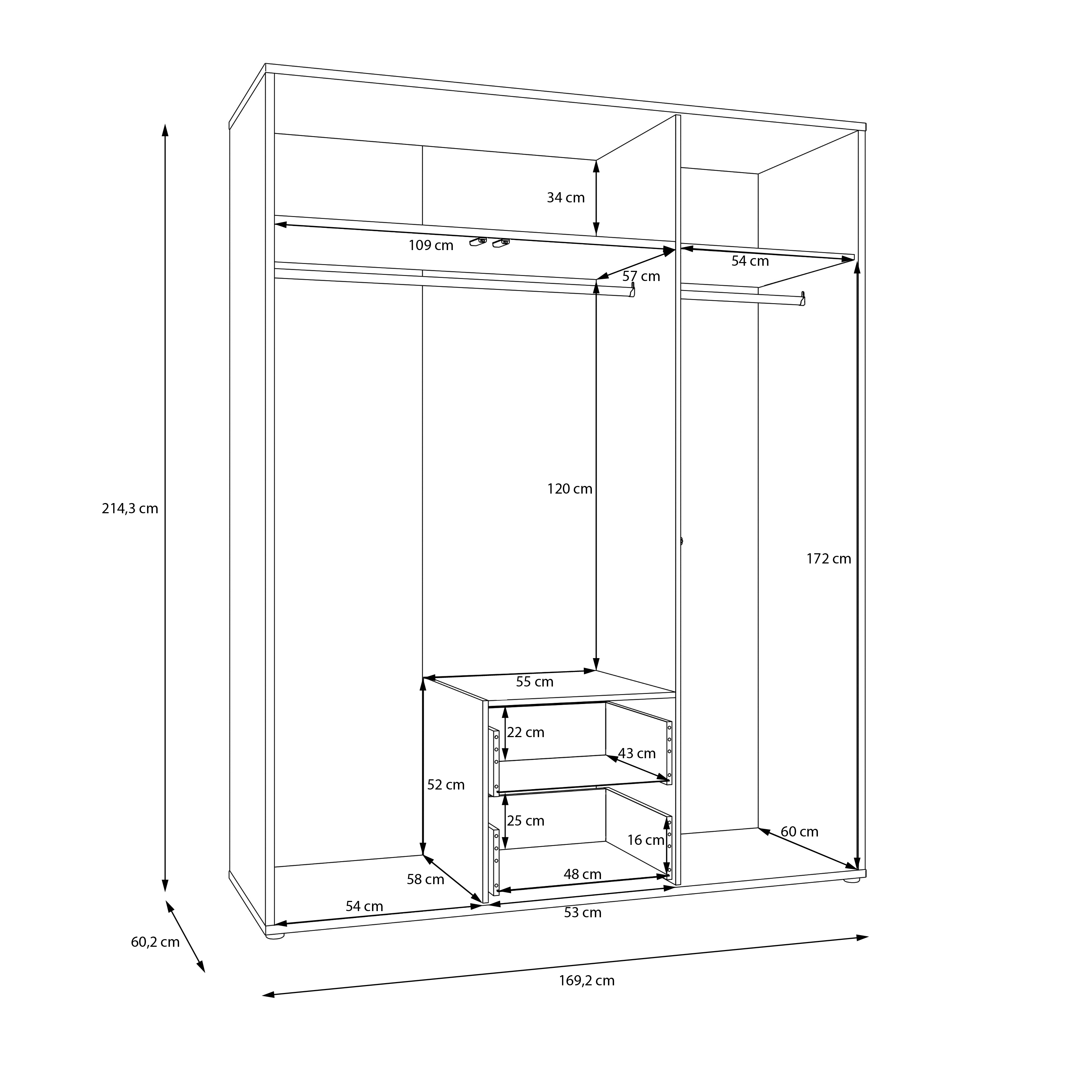 FORTE Kleiderschrank ALICE SPRINGS