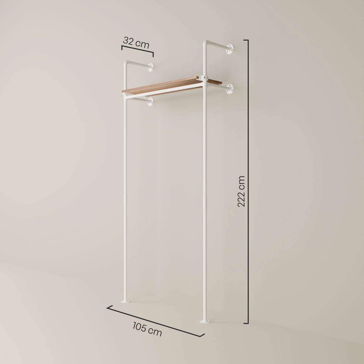 PAMO Kleiderstangensystem KIM 1 OAK