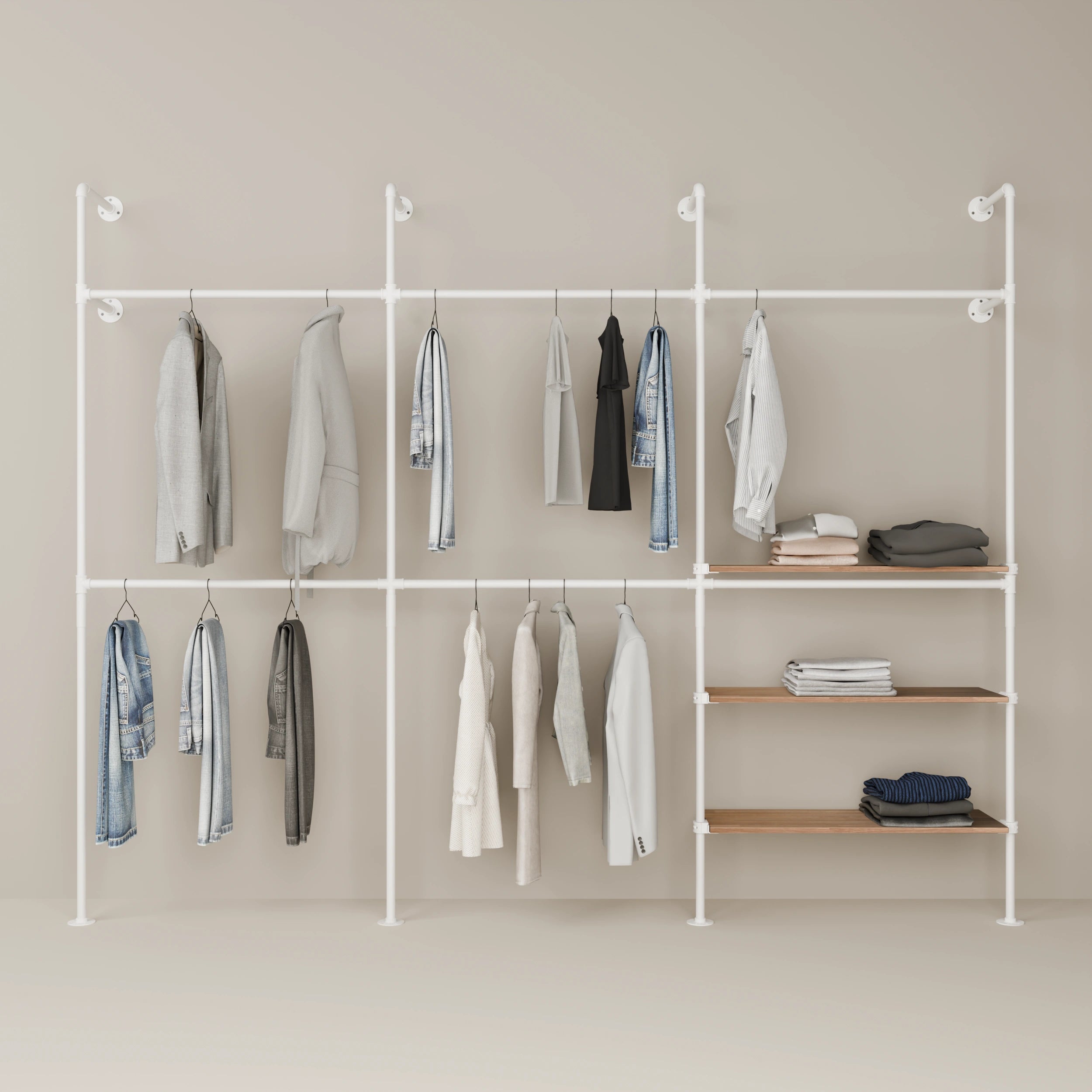 PAMO Kleiderstangensystem KIM DOUBLE 3 OAK