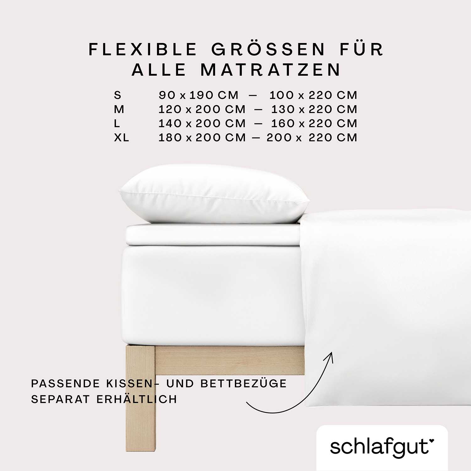 SCHLAFGUT Topper Spannbettlaken PURE SCHLAFGUT Topper Spannbettlaken PURE