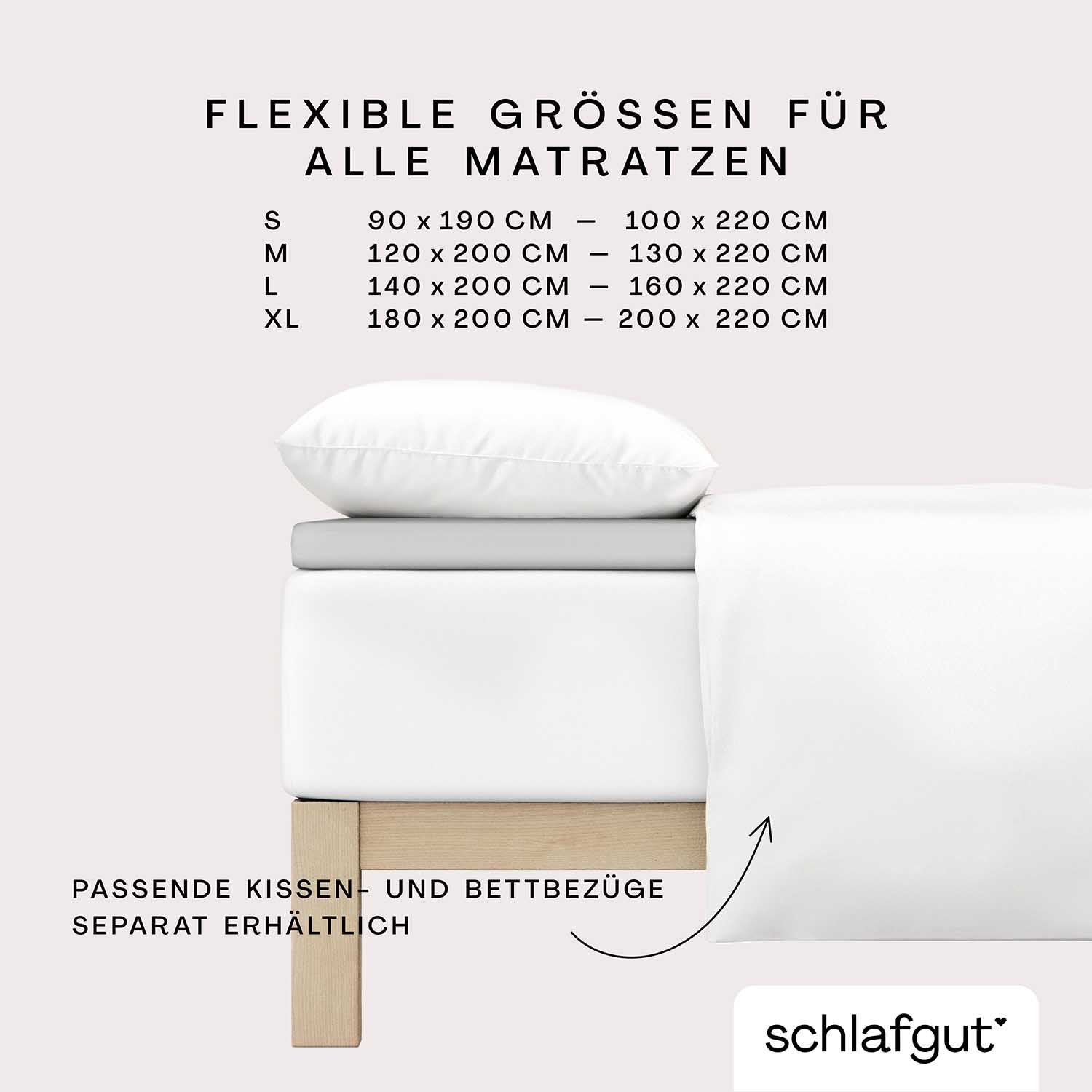 SCHLAFGUT Topper fitted sheet PURE