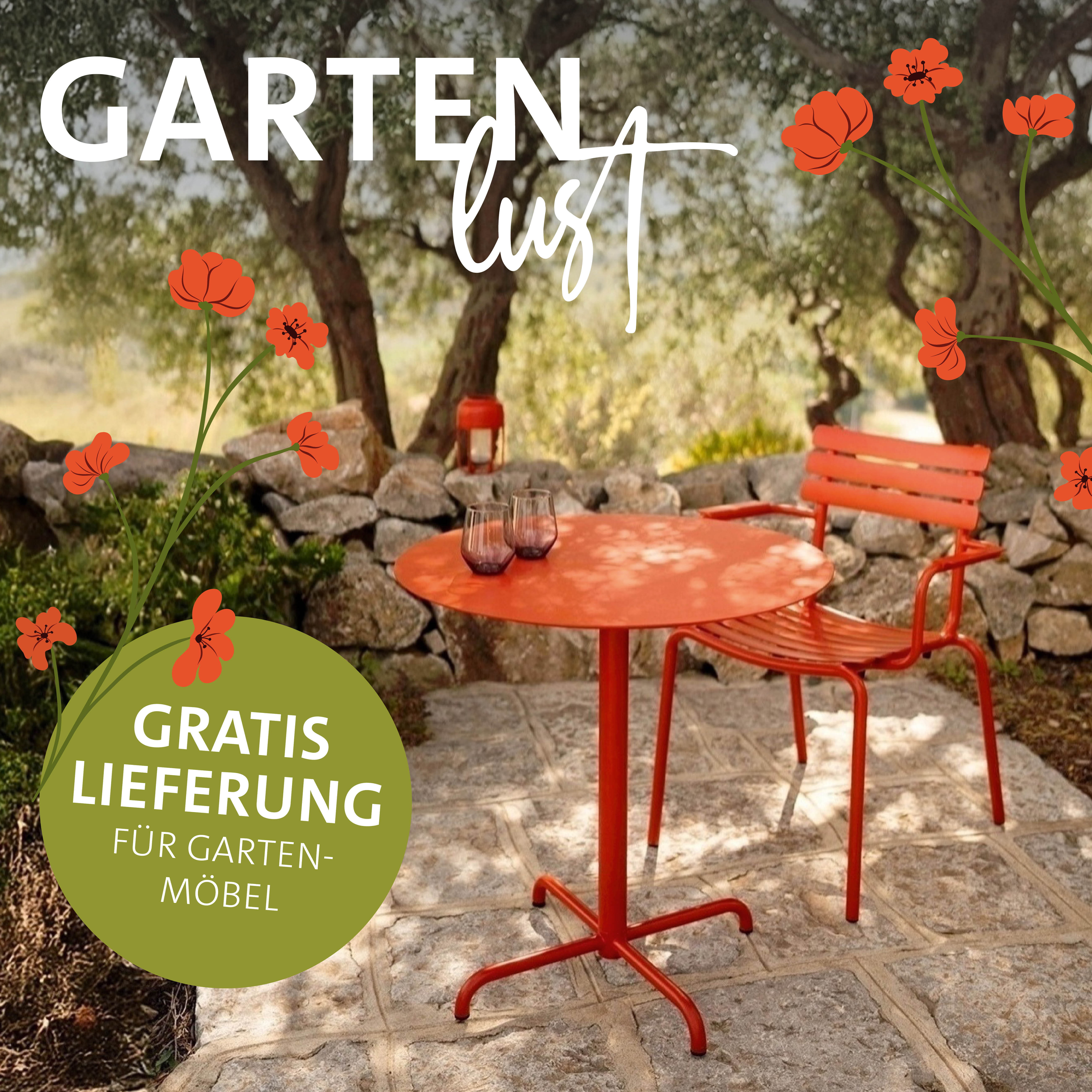 Gratis Versand auf Gartenmöbel