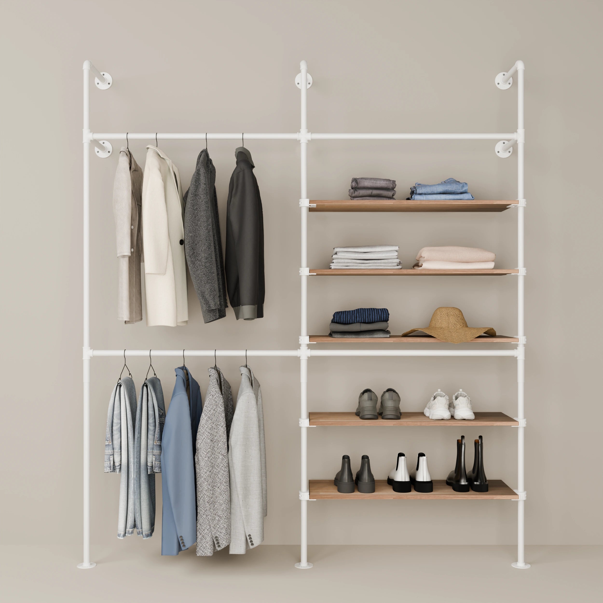 Système de tringle à vêtements PAMO KIM DOUBLE 2 OAK