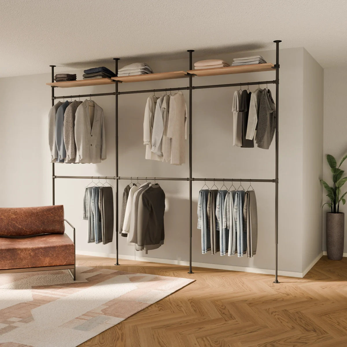 PAMO Kleiderstangensystem LOFT 3 OAK