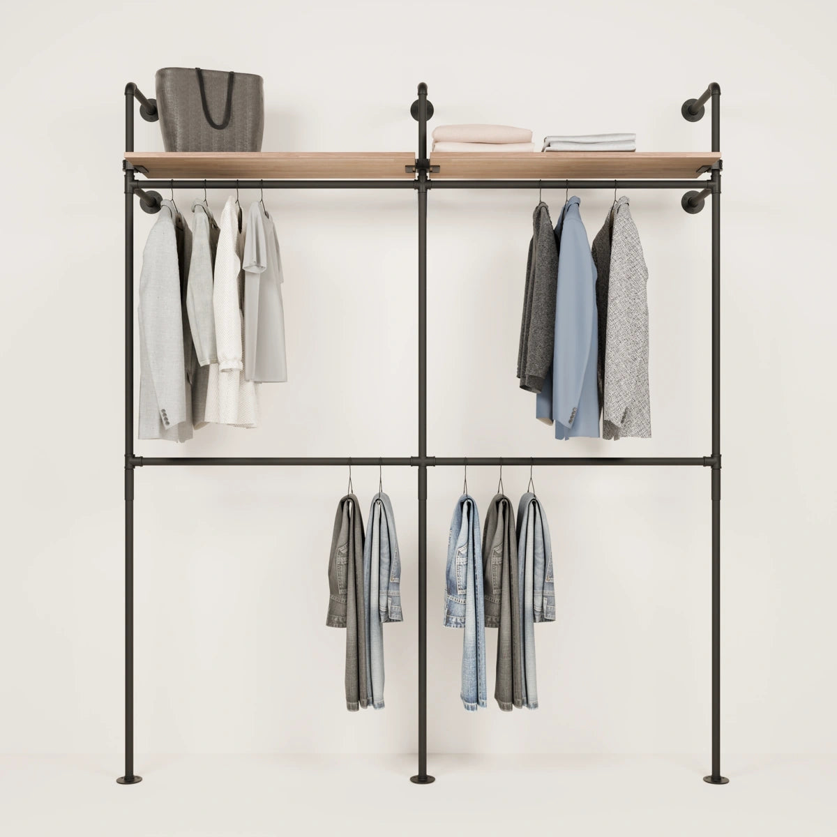 Système de tringle à vêtements PAMO KIM DOUBLE 2 OAK