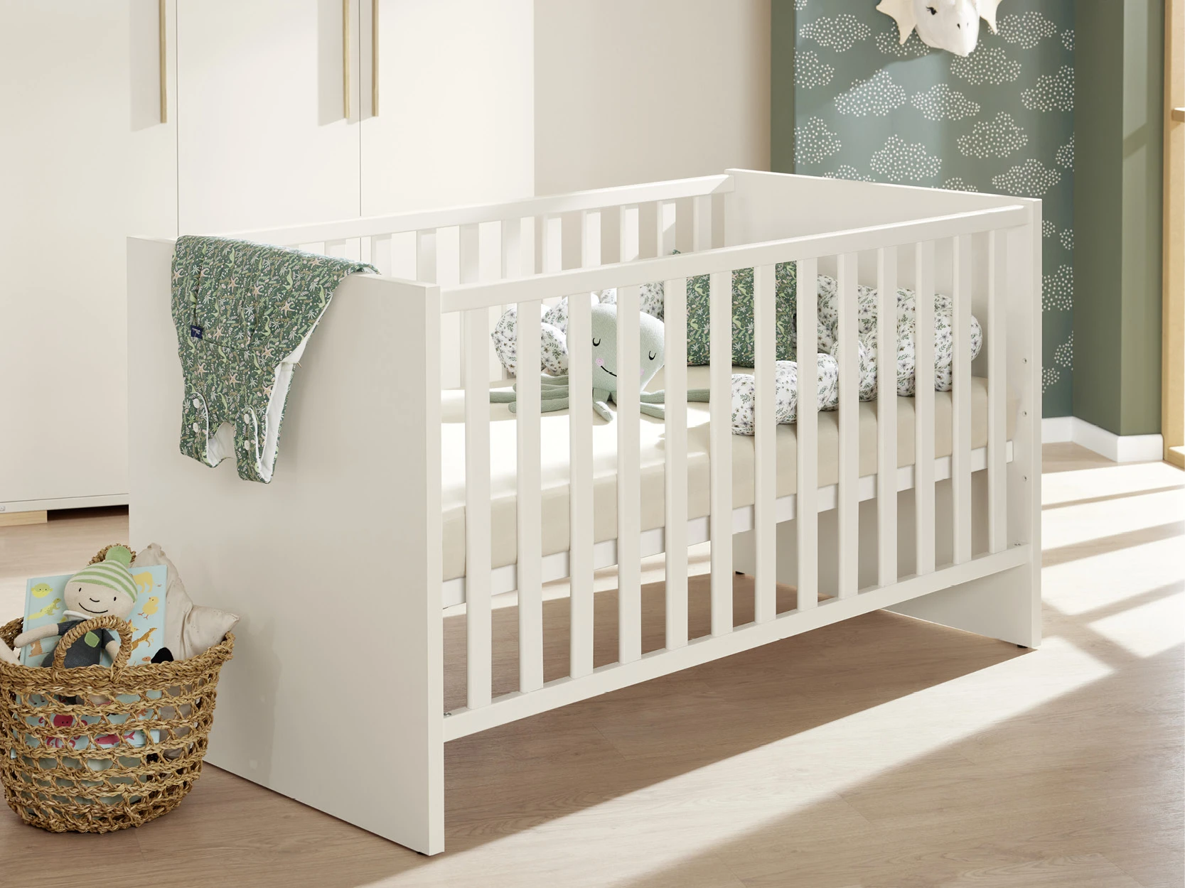 Traditional cot in the nursery