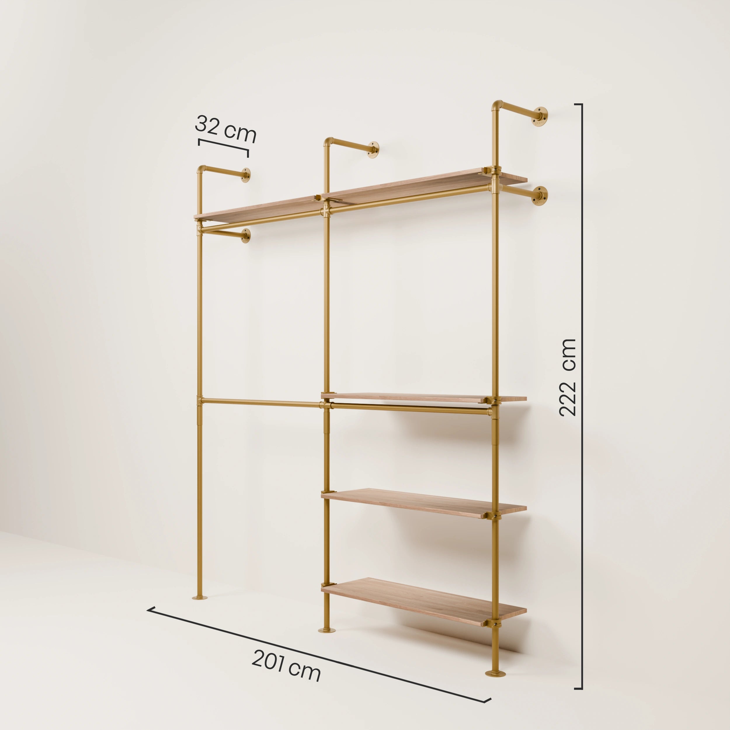PAMO Kleiderstangensystem KIM DOUBLE 2 OAK