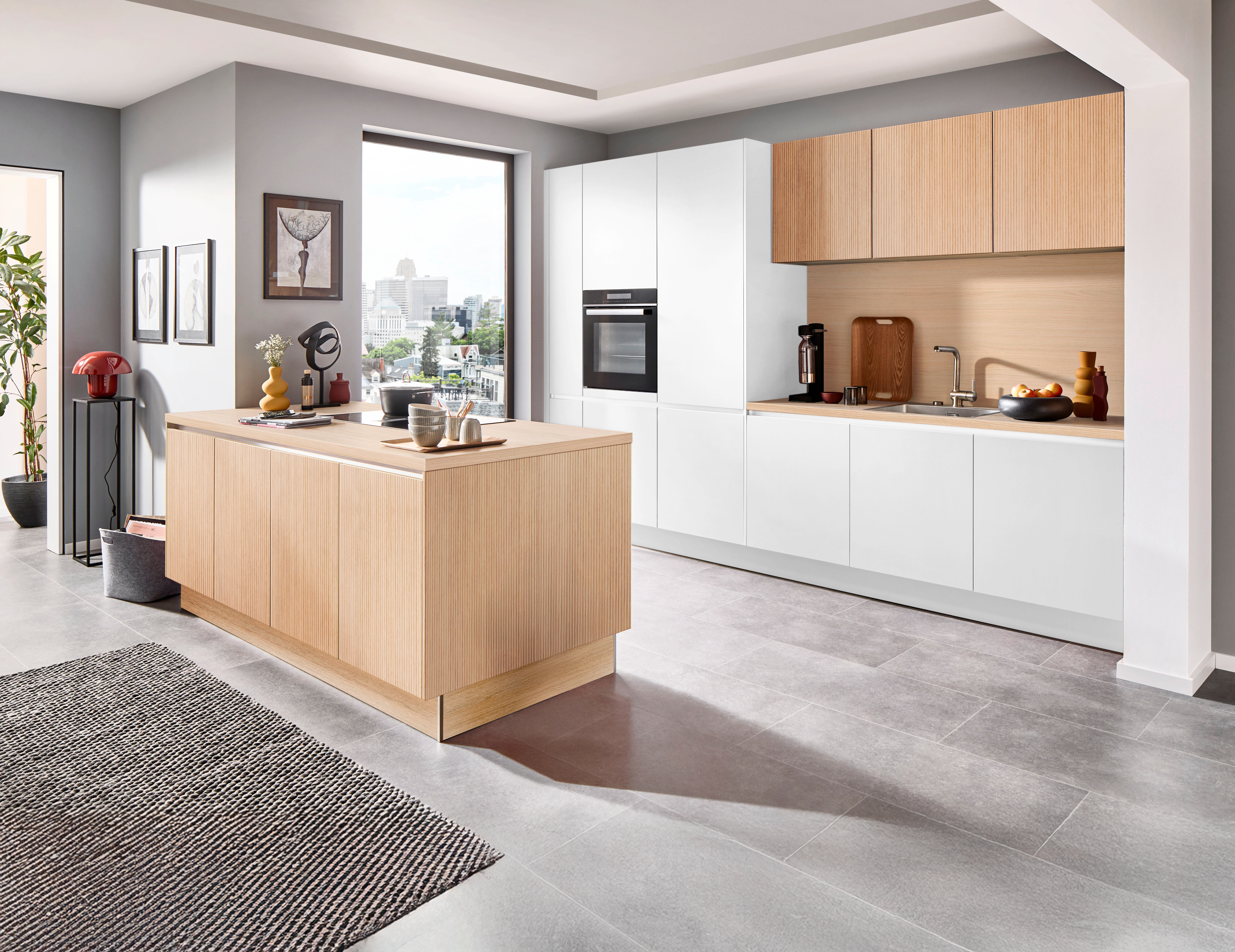 IMPRESSA Küchenzeile mit Kochinsel SCALA