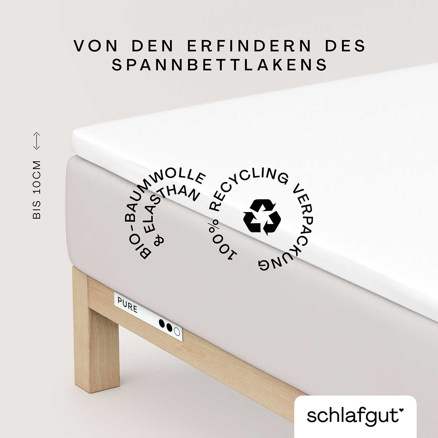 SCHLAFGUT Topper Spannbettlaken PURE SCHLAFGUT Topper Spannbettlaken PURE
