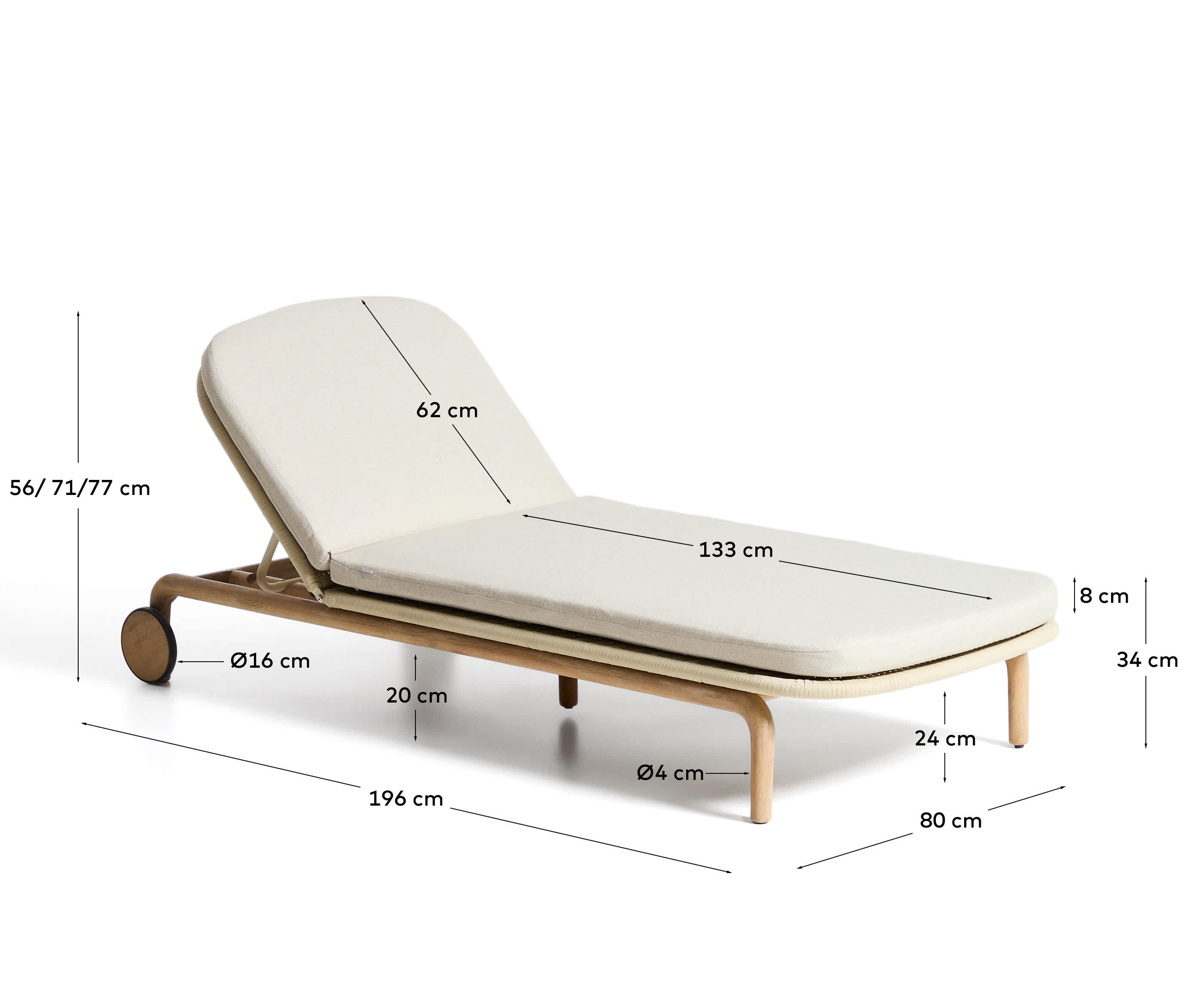 KAVE HOME Chaise longue ALIPA