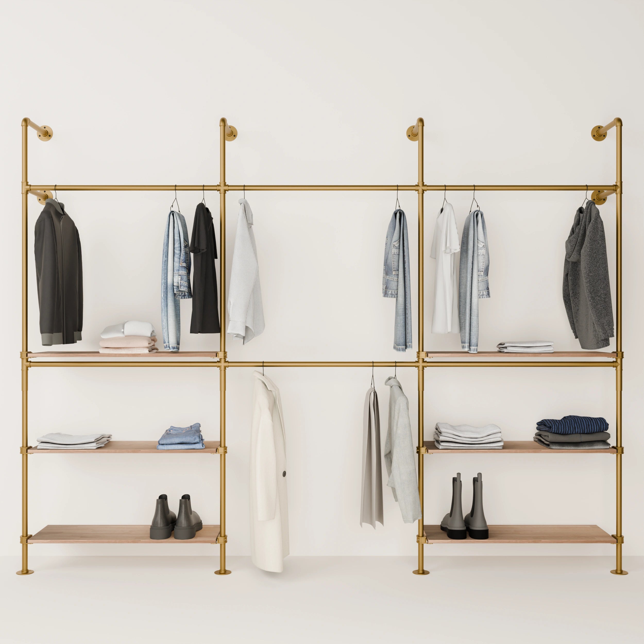 PAMO DESIGN Système de tringles à vêtements KIM DOUBLE 3 OAK