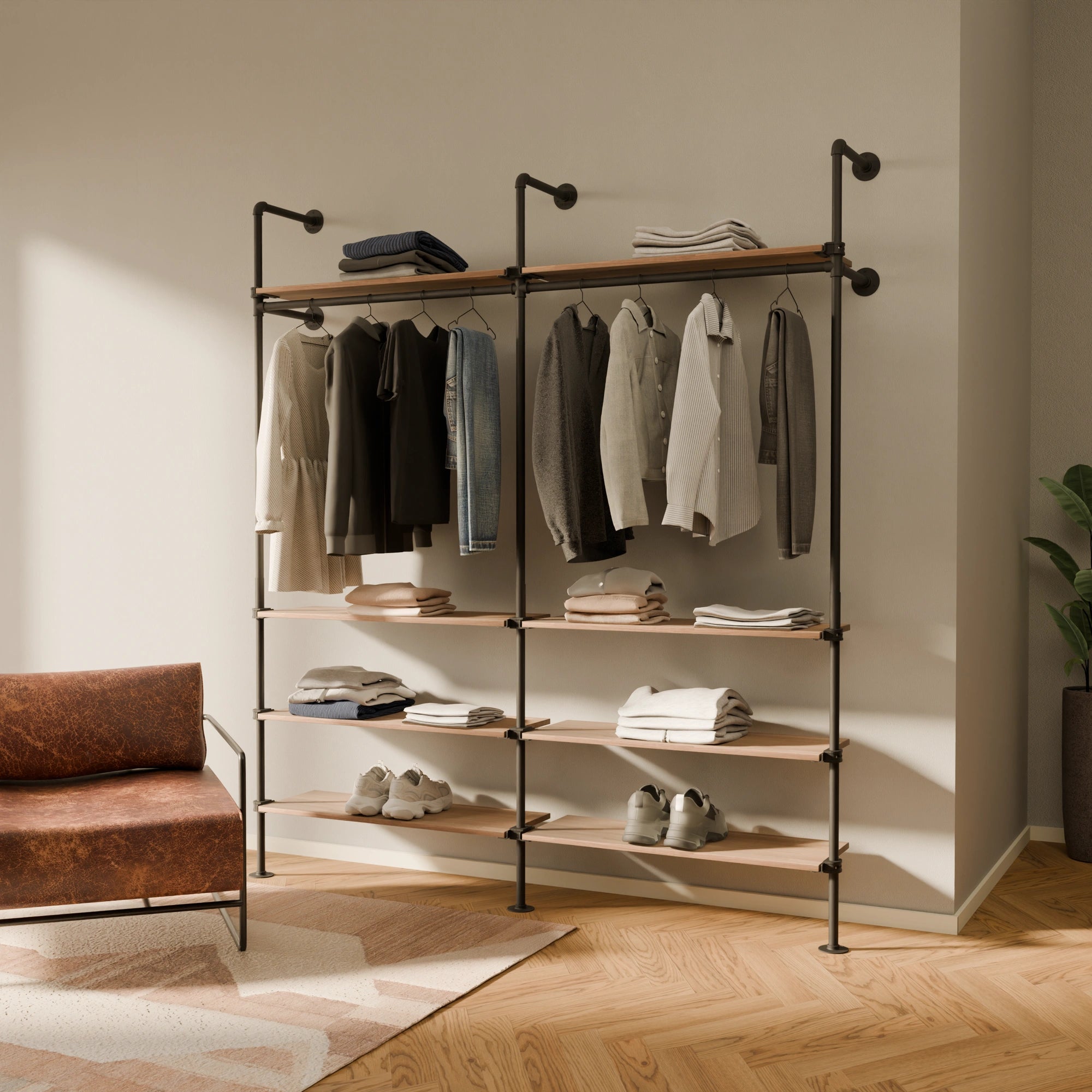 PAMO KIM 2 OAK clothes rail system