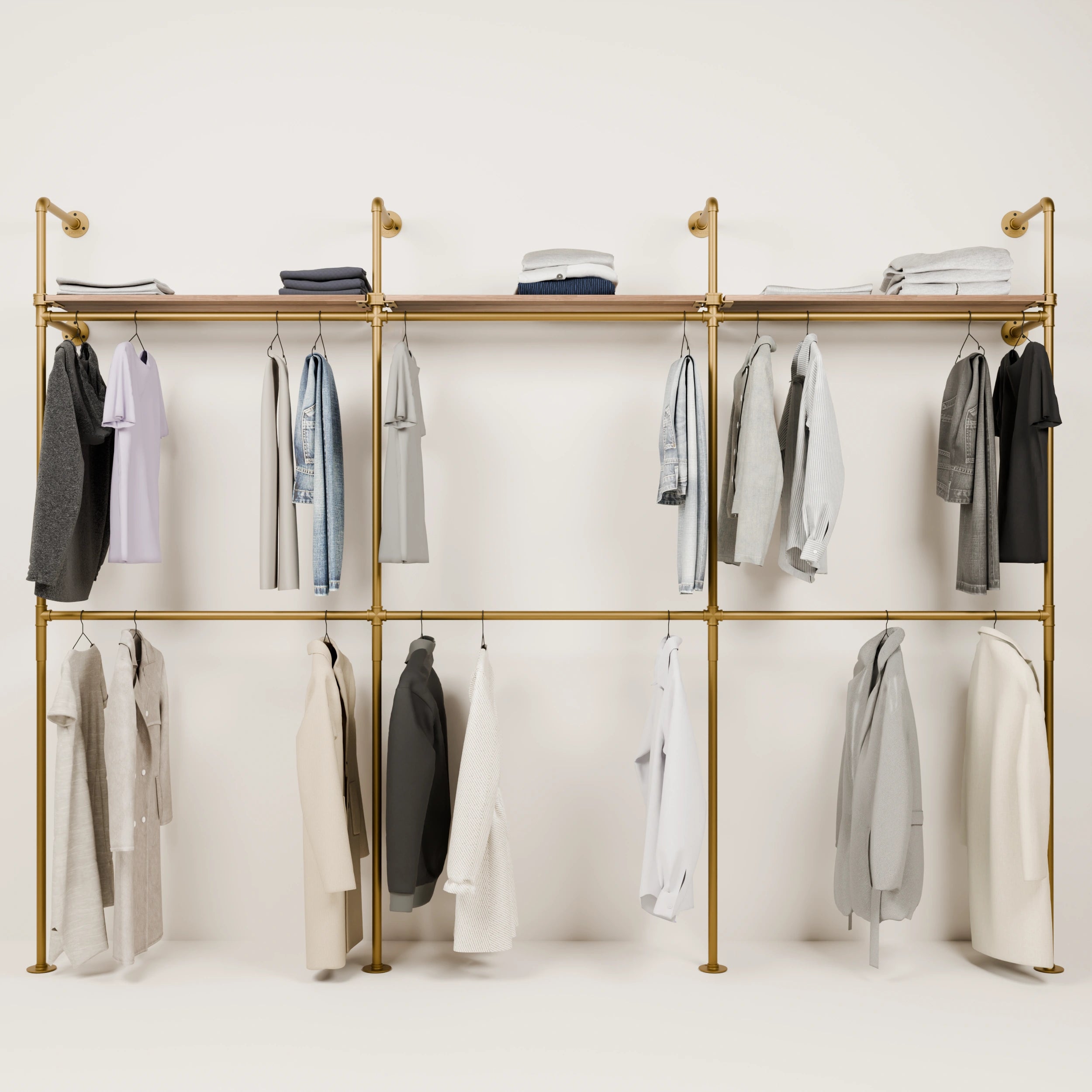 PAMO DESIGN Système de tringles à vêtements KIM DOUBLE 3 OAK