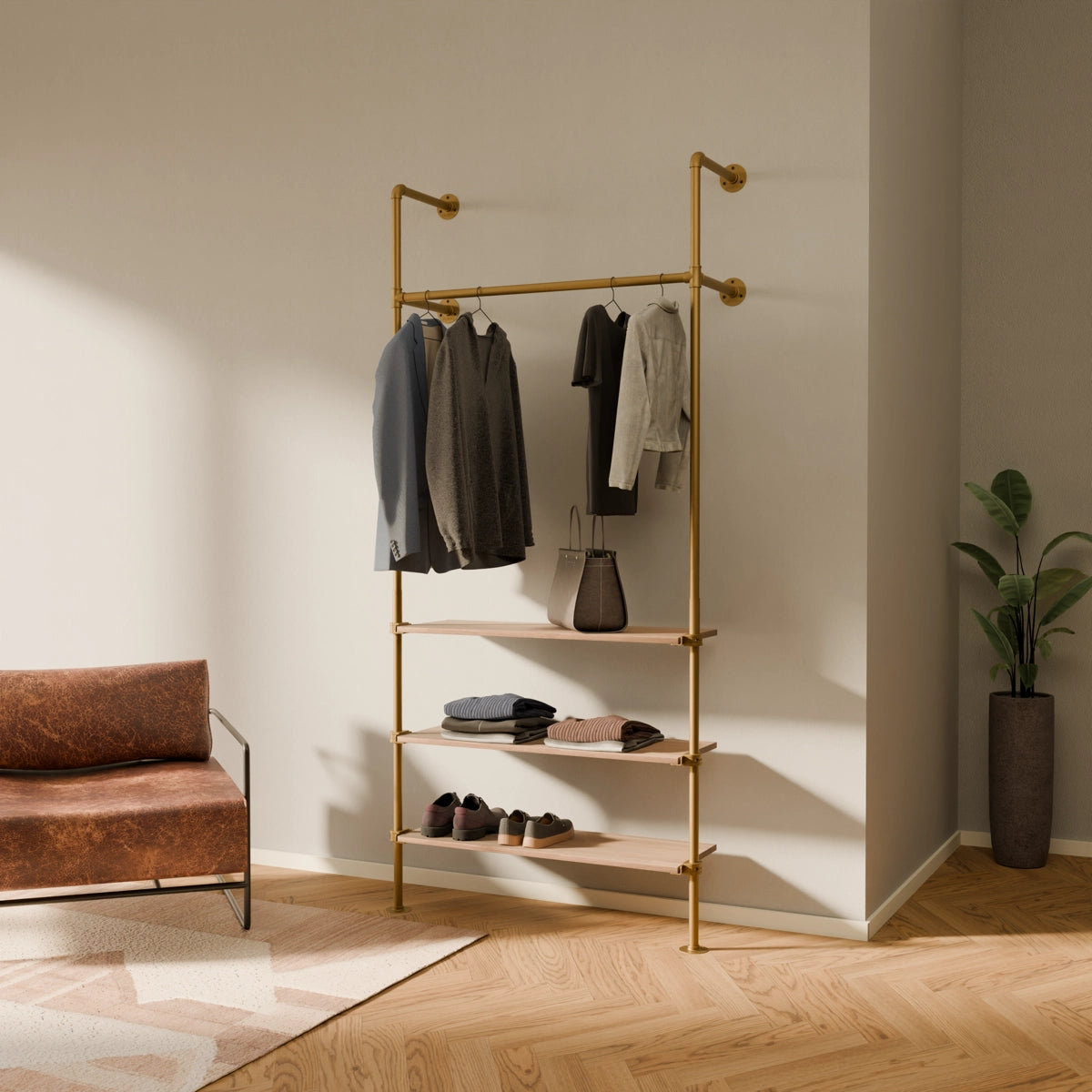 Système de tringle à vêtements PAMO KIM 1 OAK