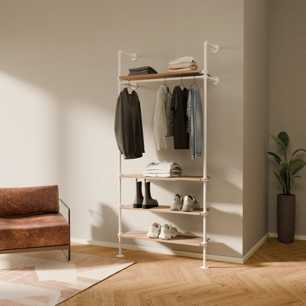 Système de tringle à vêtements PAMO KIM 1 OAK