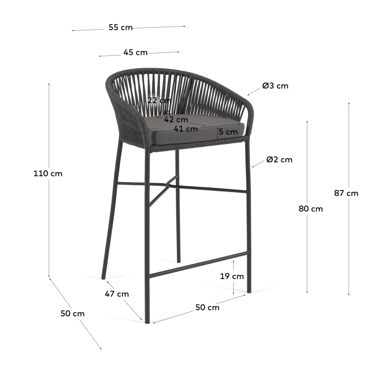 KAVE HOME Barstuhl Outdoor YANET