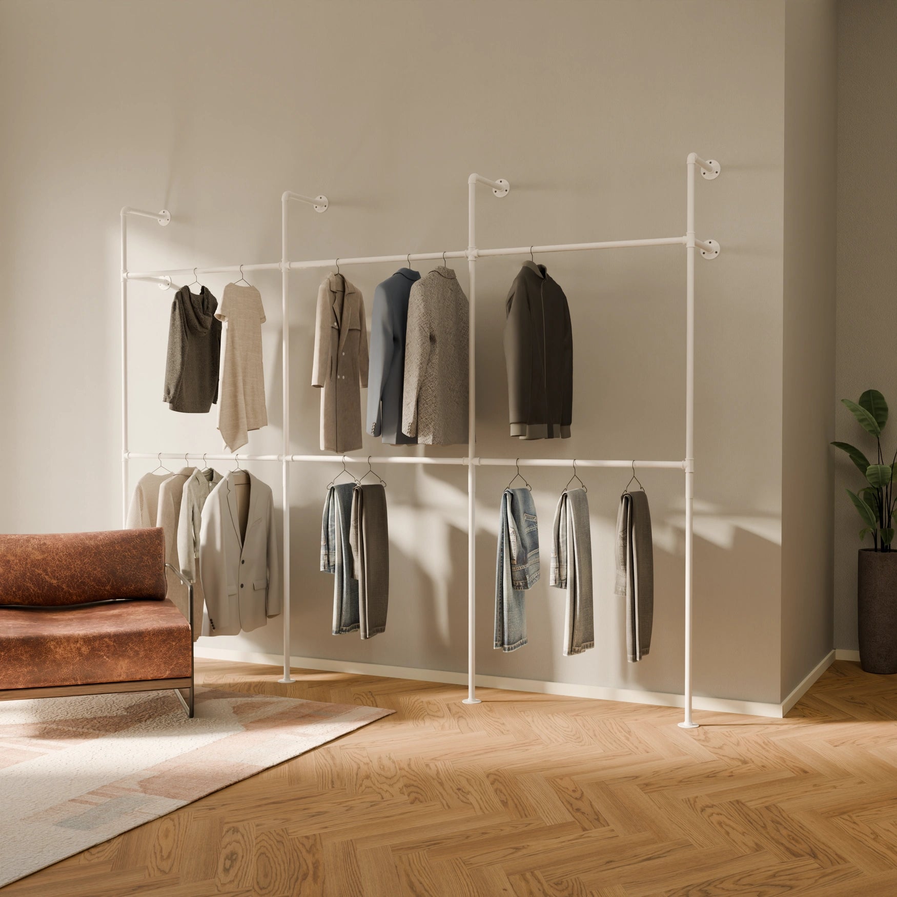 PAMO DESIGN Système de tringles à vêtements KIM DOUBLE 3