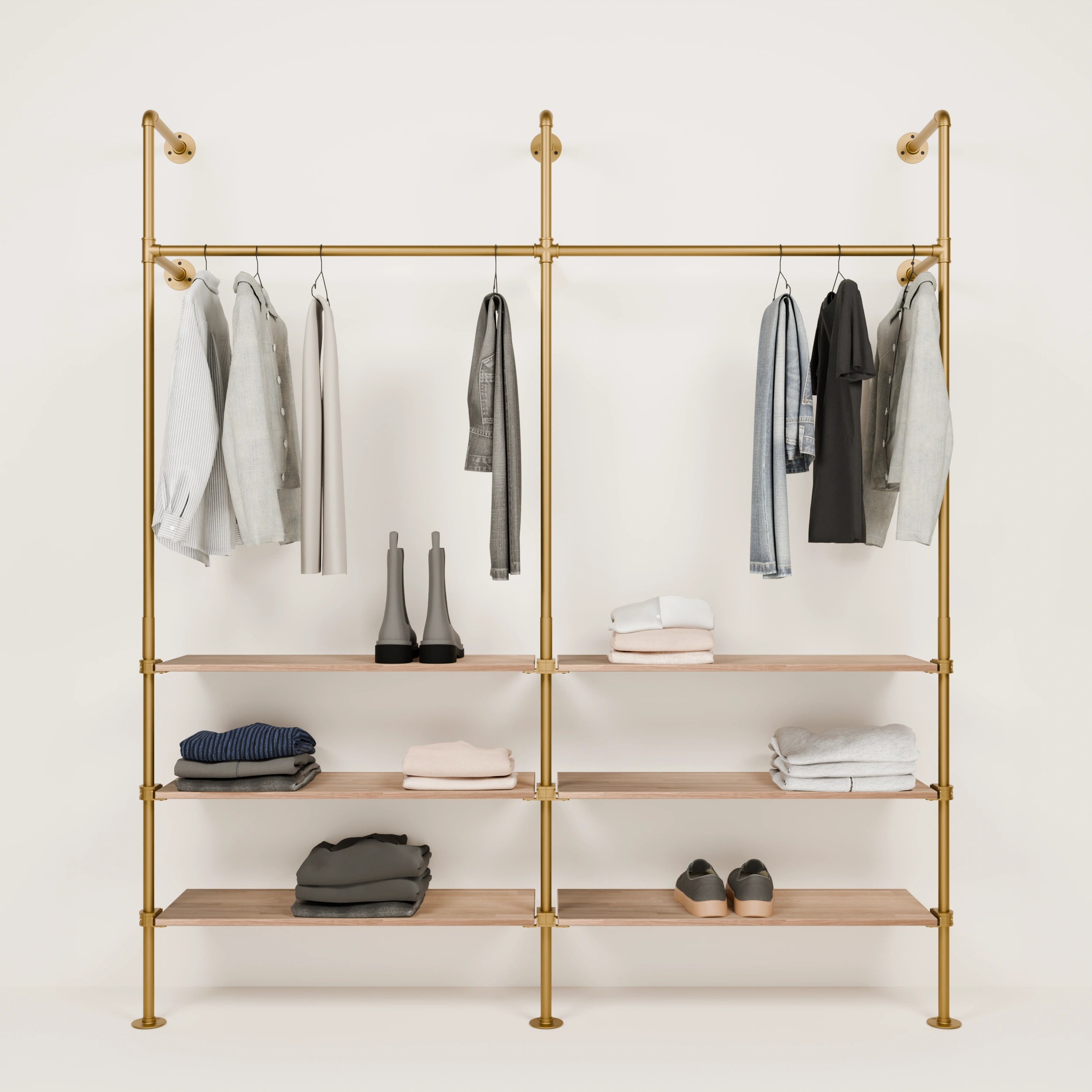 Système de tringle à vêtements PAMO KIM 2 OAK