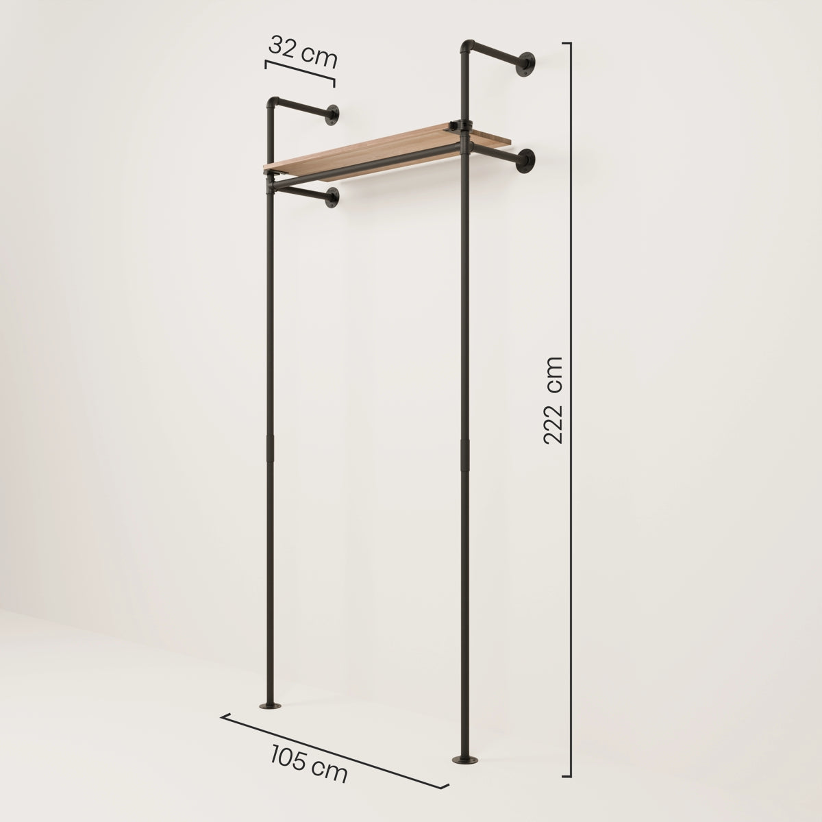 PAMO Kleiderstangensystem KIM 1 OAK
