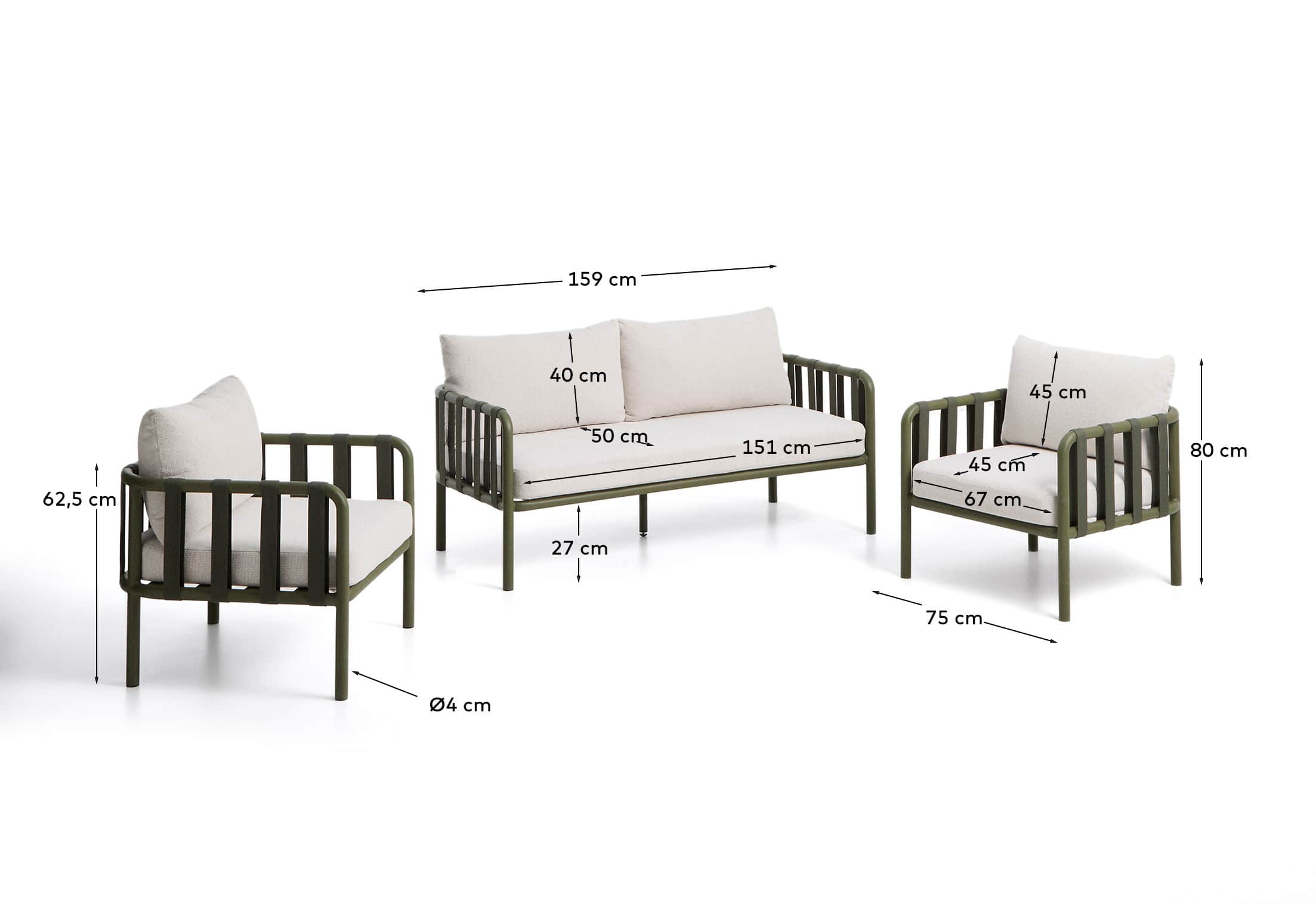 KAVE HOME Gartenlounge-Set OMALA