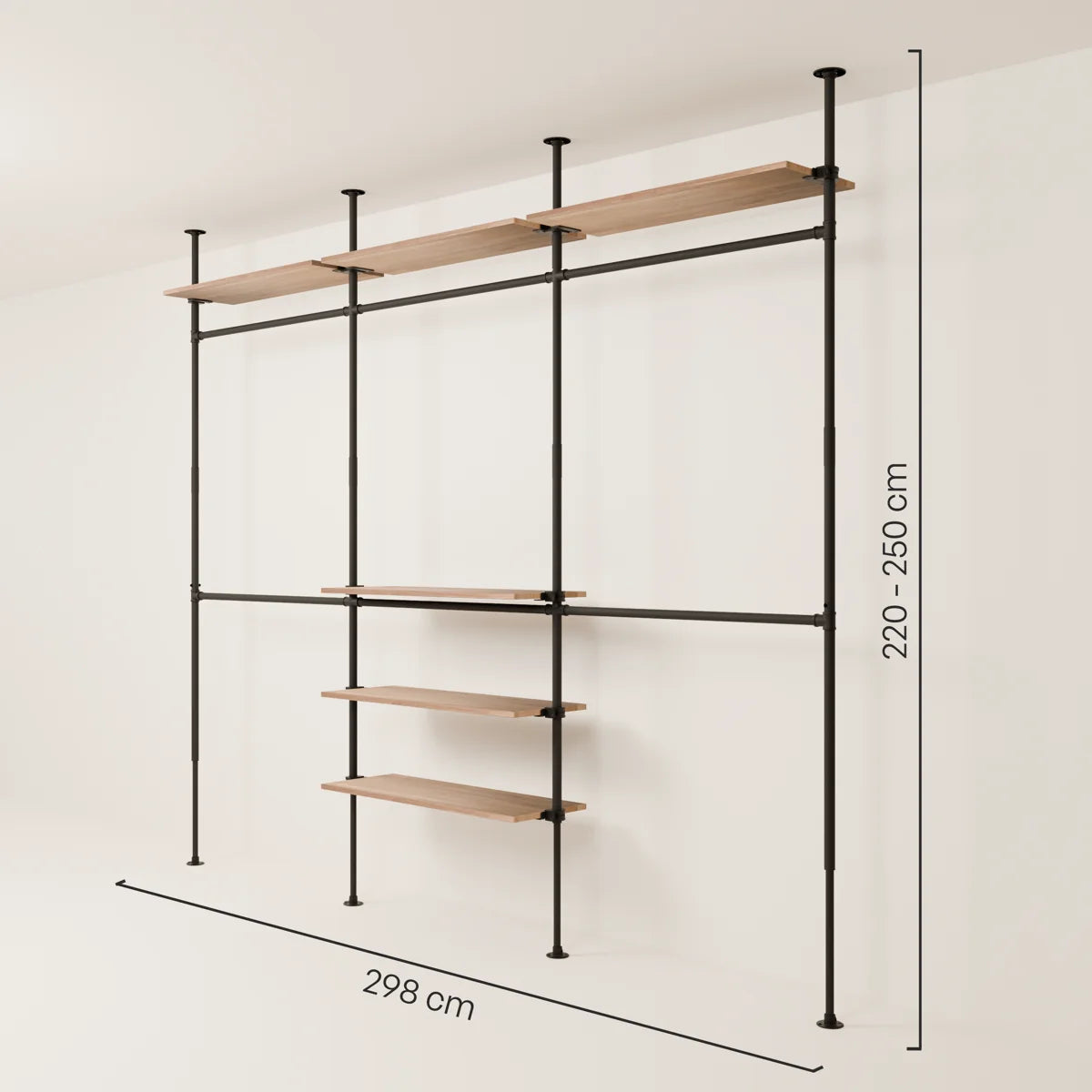 PAMO Kleiderstangensystem LOFT 3 OAK
