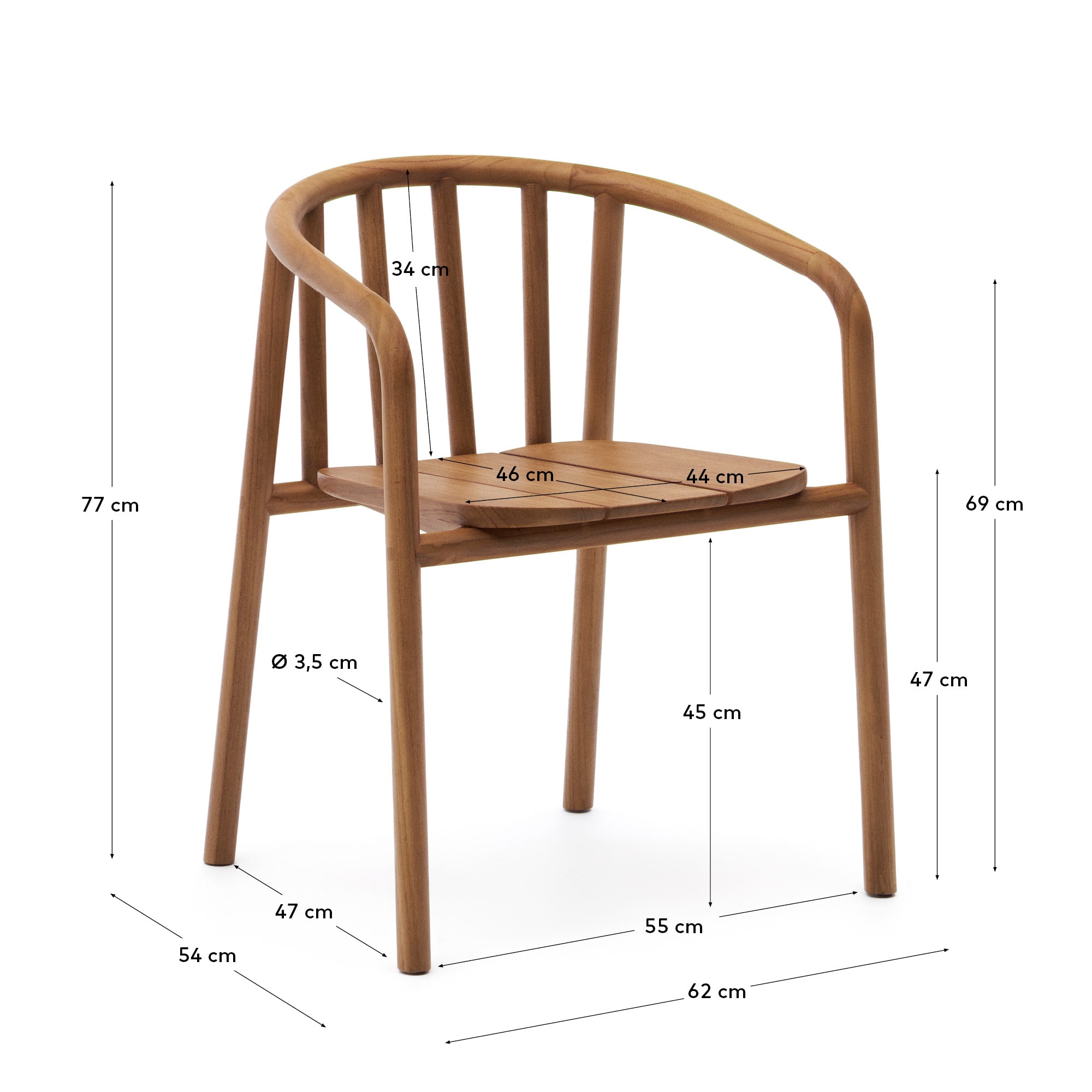 KAVE HOME Gartenstuhl TURQUETA