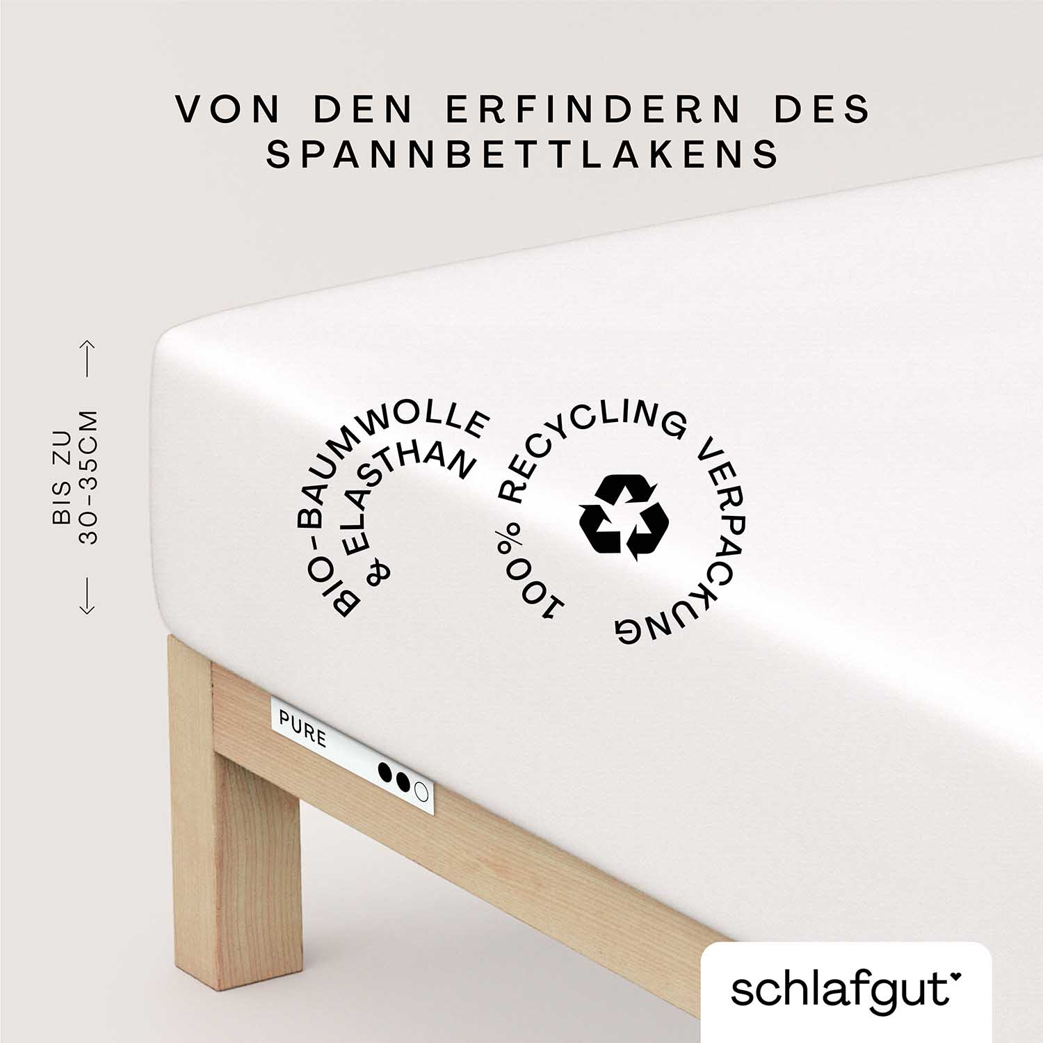 SCHLAFGUT Boxspring-Spannbettlaken PURE SCHLAFGUT Spannbettlaken PURE