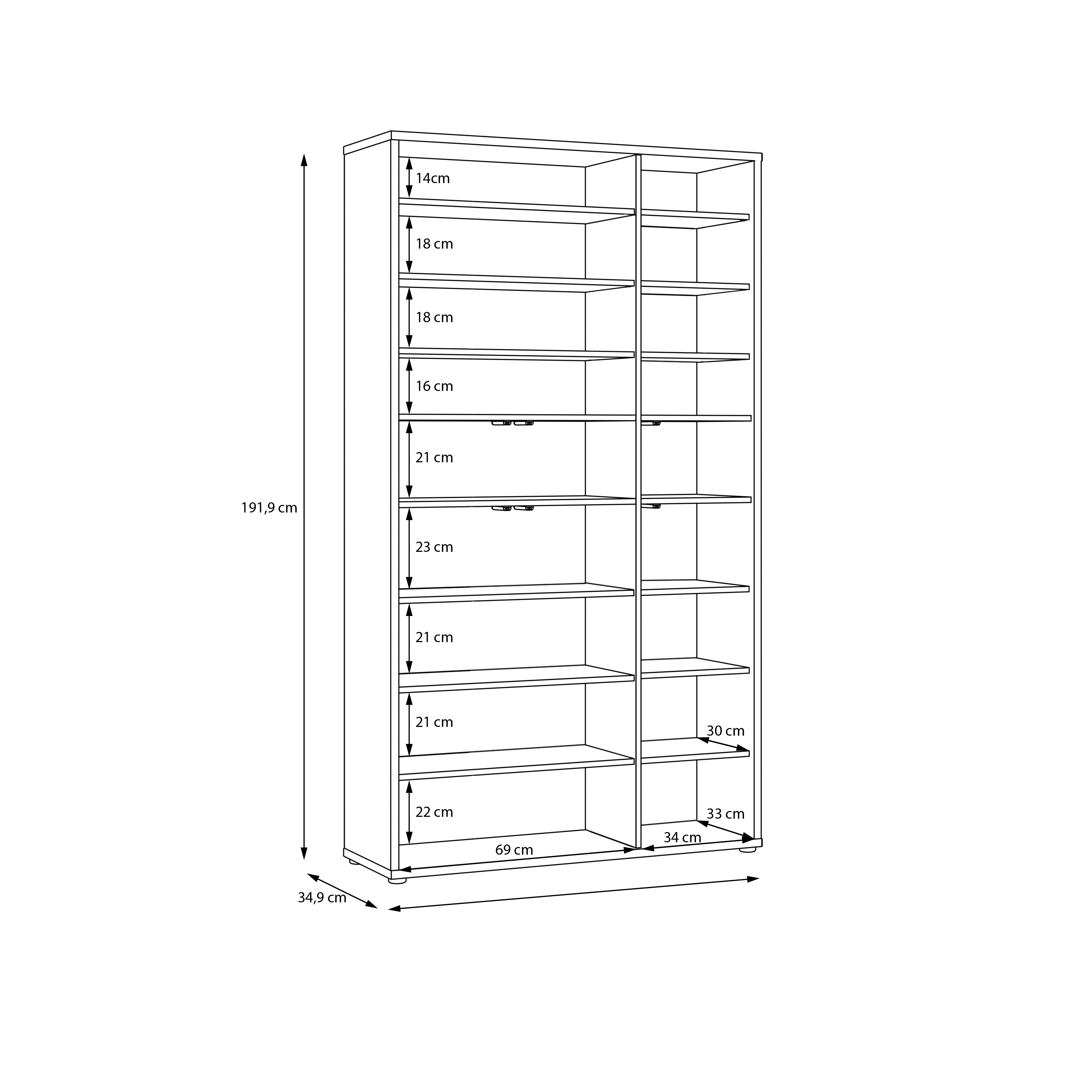 FORTE Schuhschrank ALICE SPRINGS