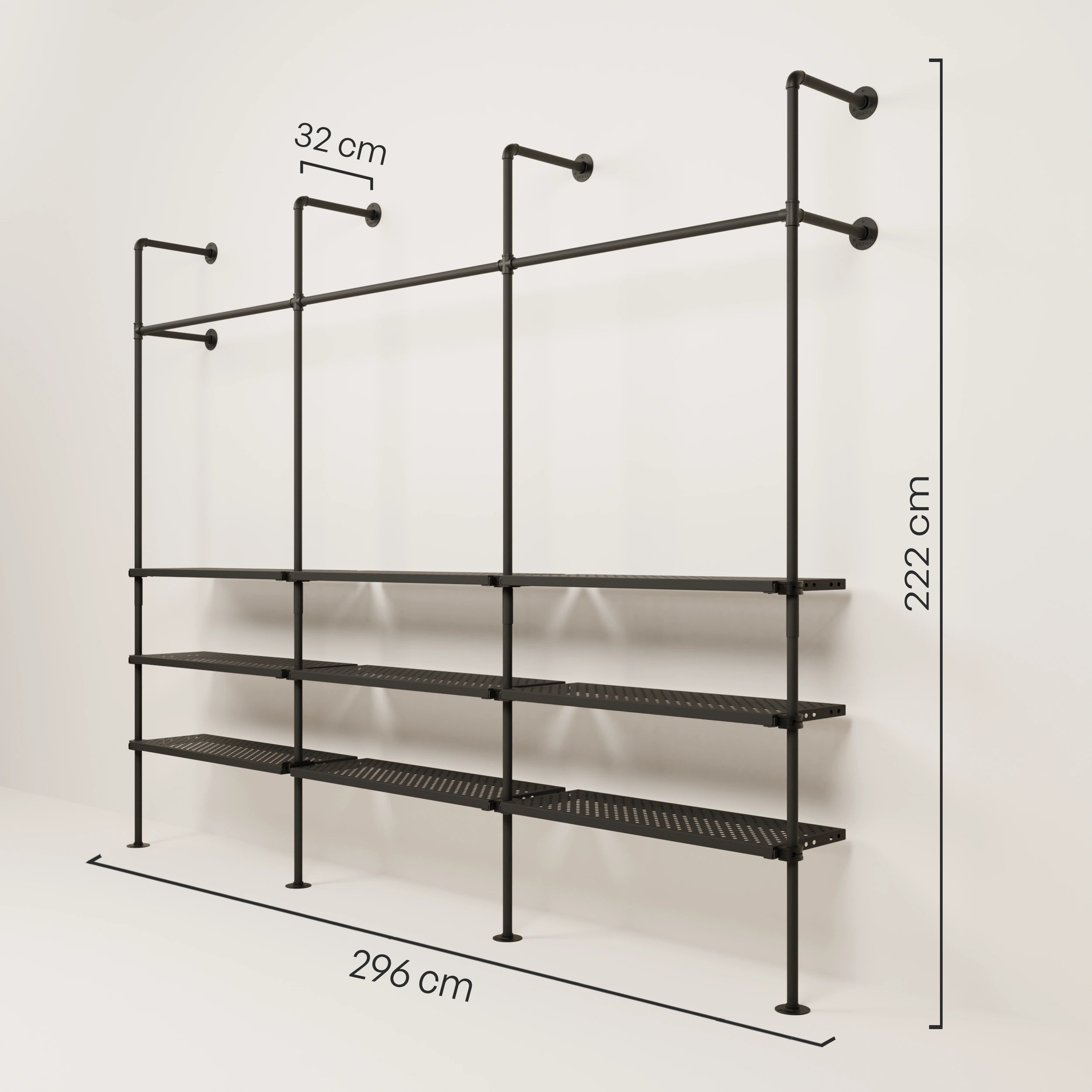 PAMO Kleiderstangensystem KIM 3 METAL