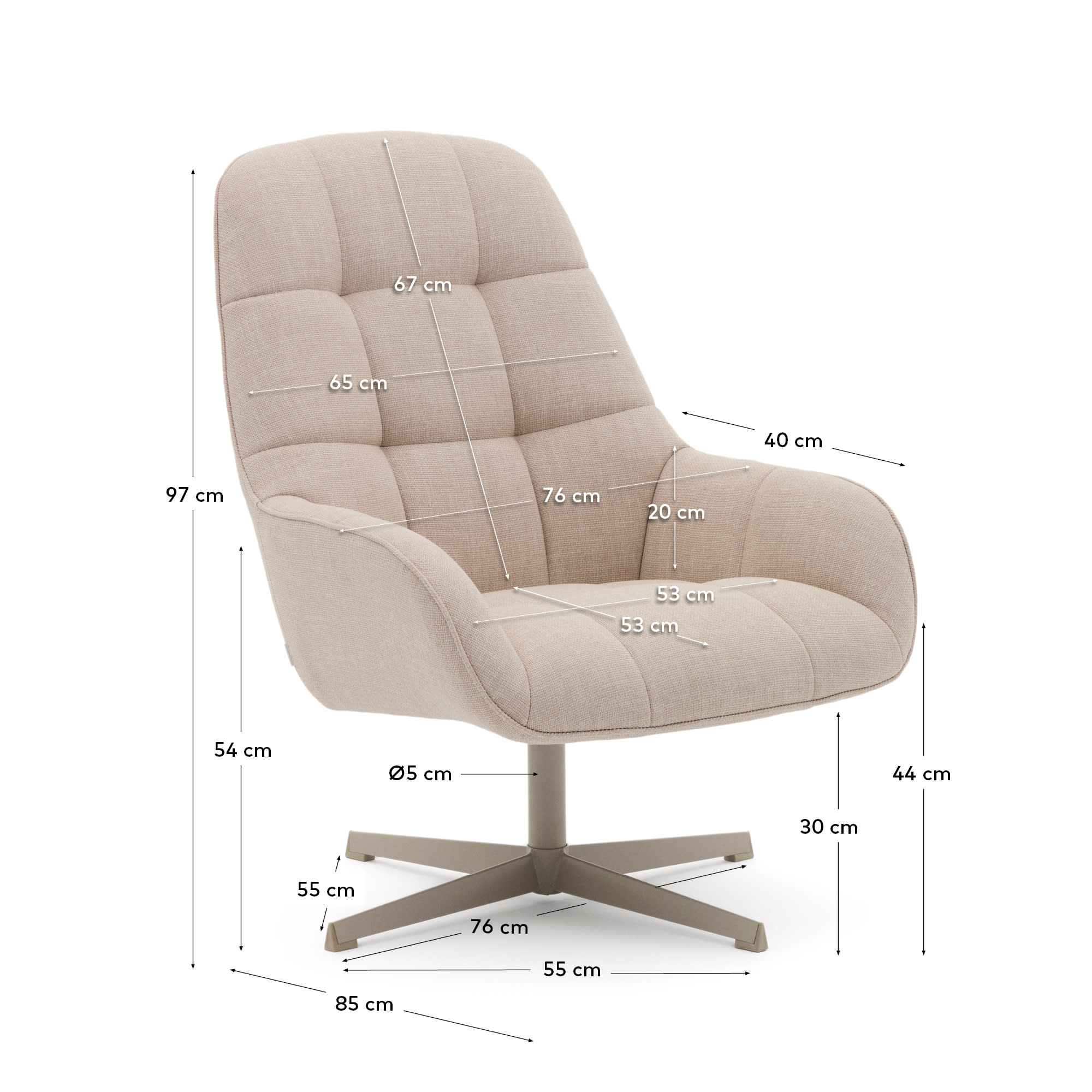 KAVE HOME Fauteuil JASPE