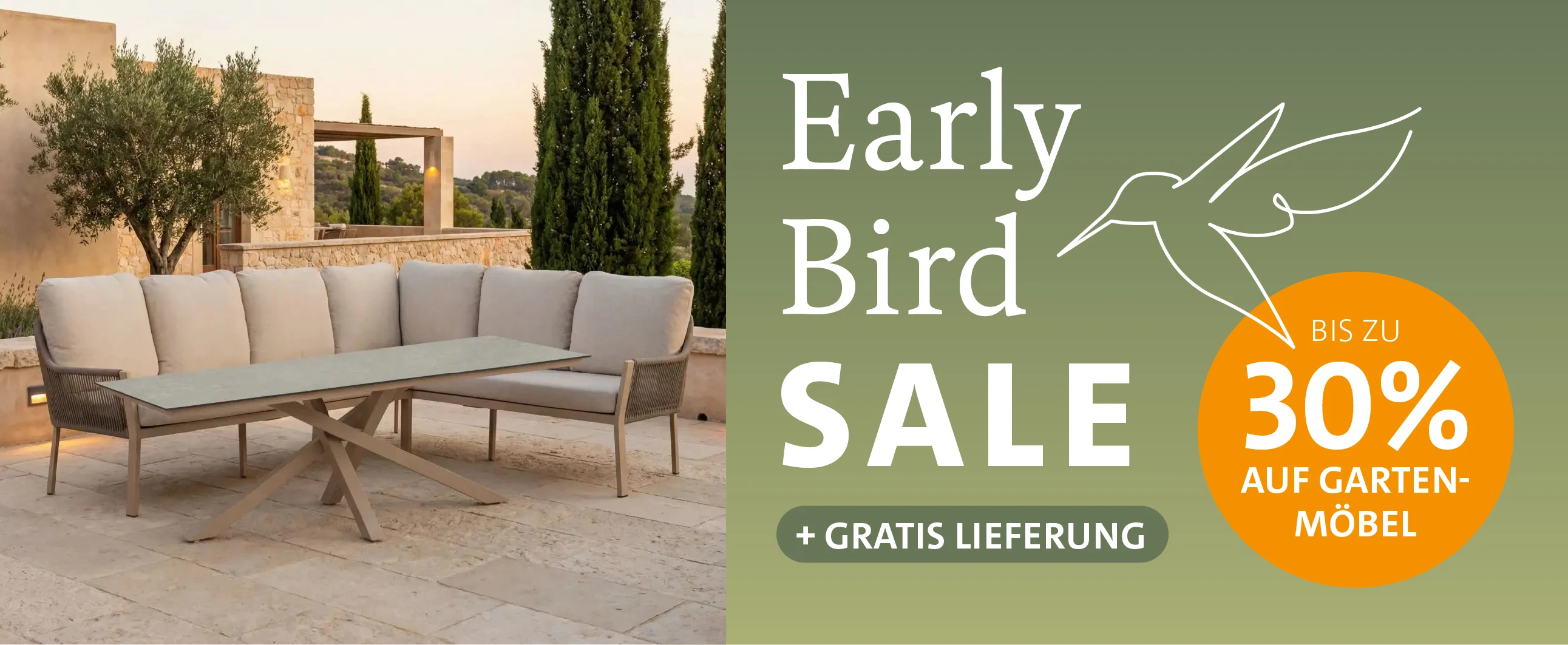 Gartenmöbel bis zu 30% reduziert + Gratis Lieferung