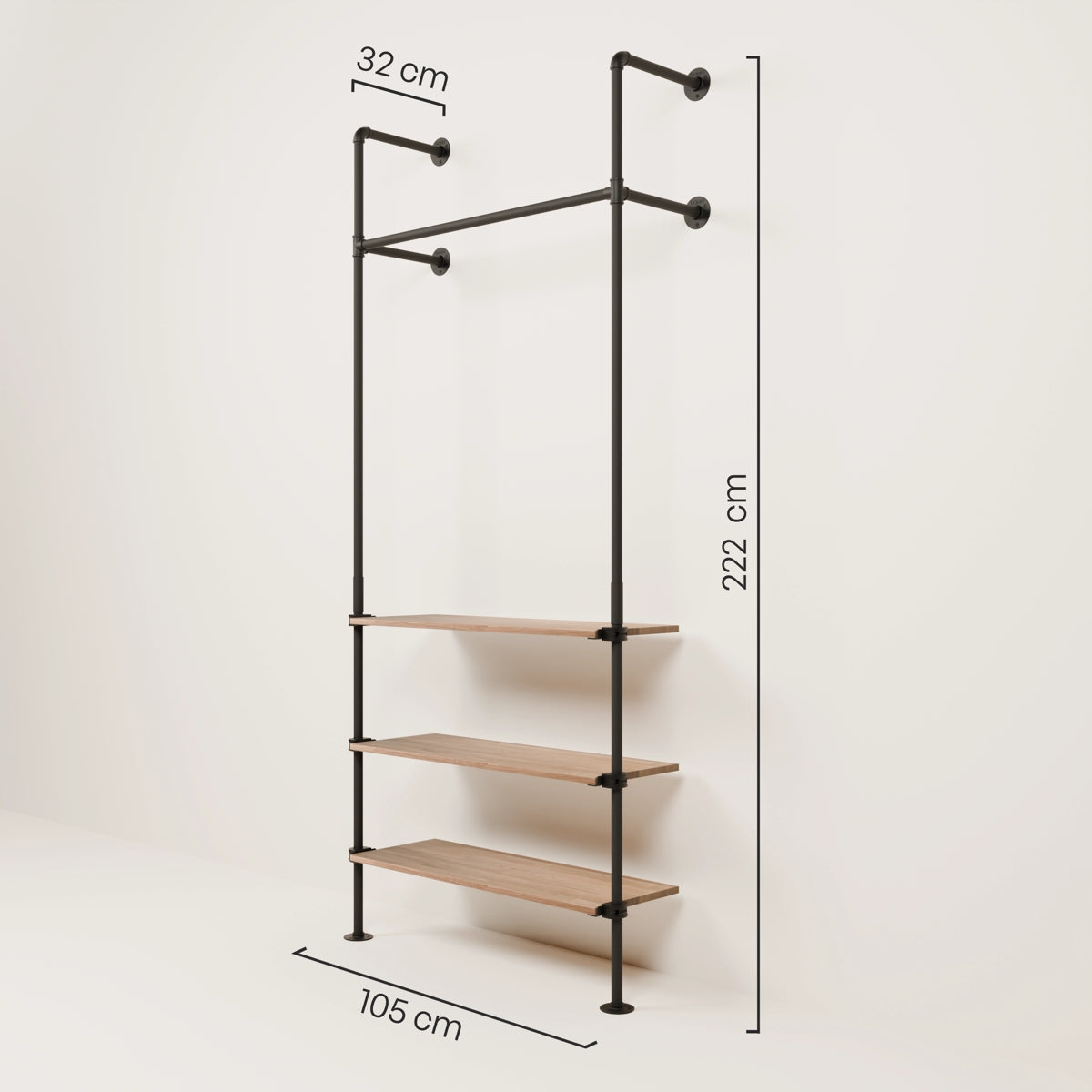 PAMO Kleiderstangensystem KIM 1 OAK