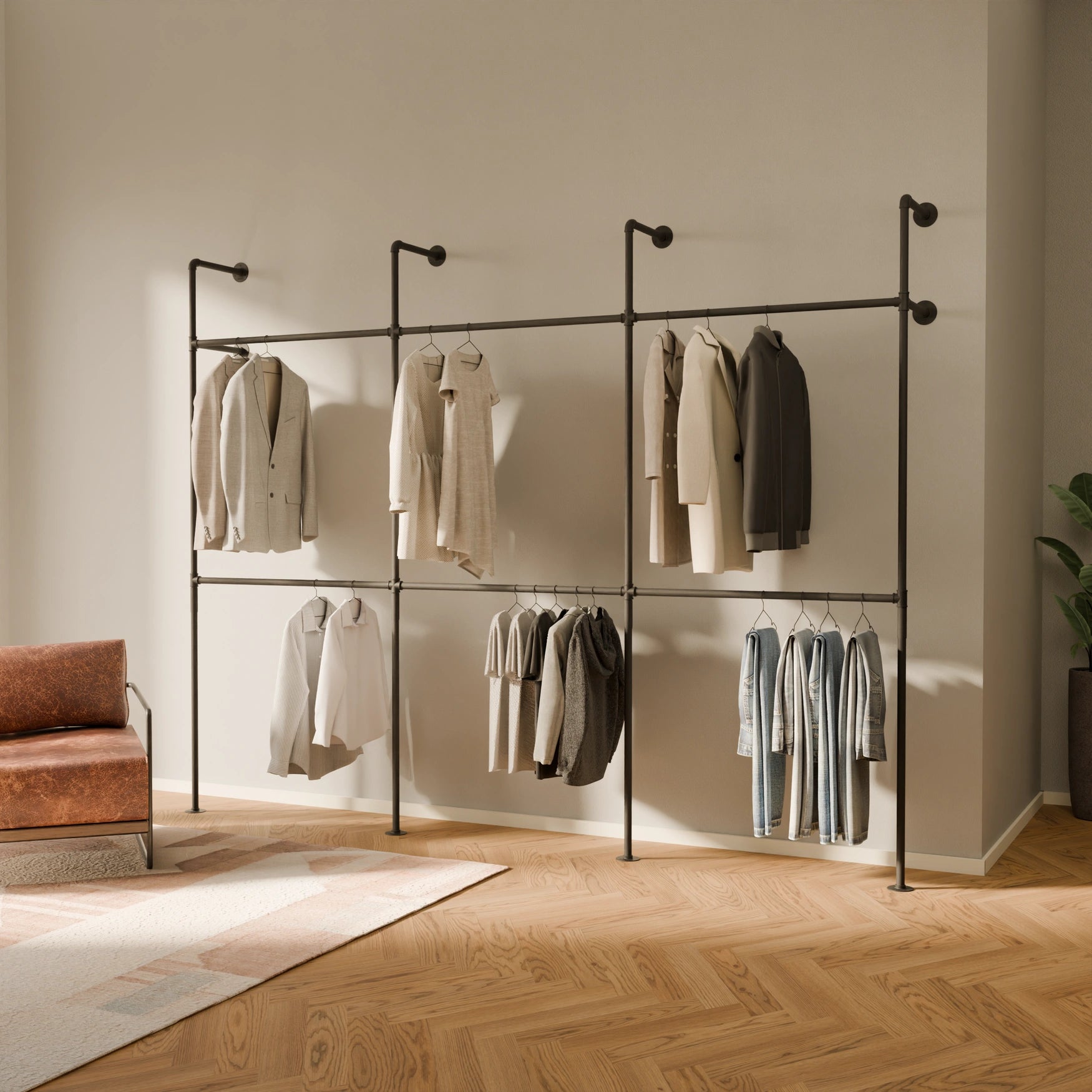 PAMO DESIGN Système de tringles à vêtements KIM DOUBLE 3