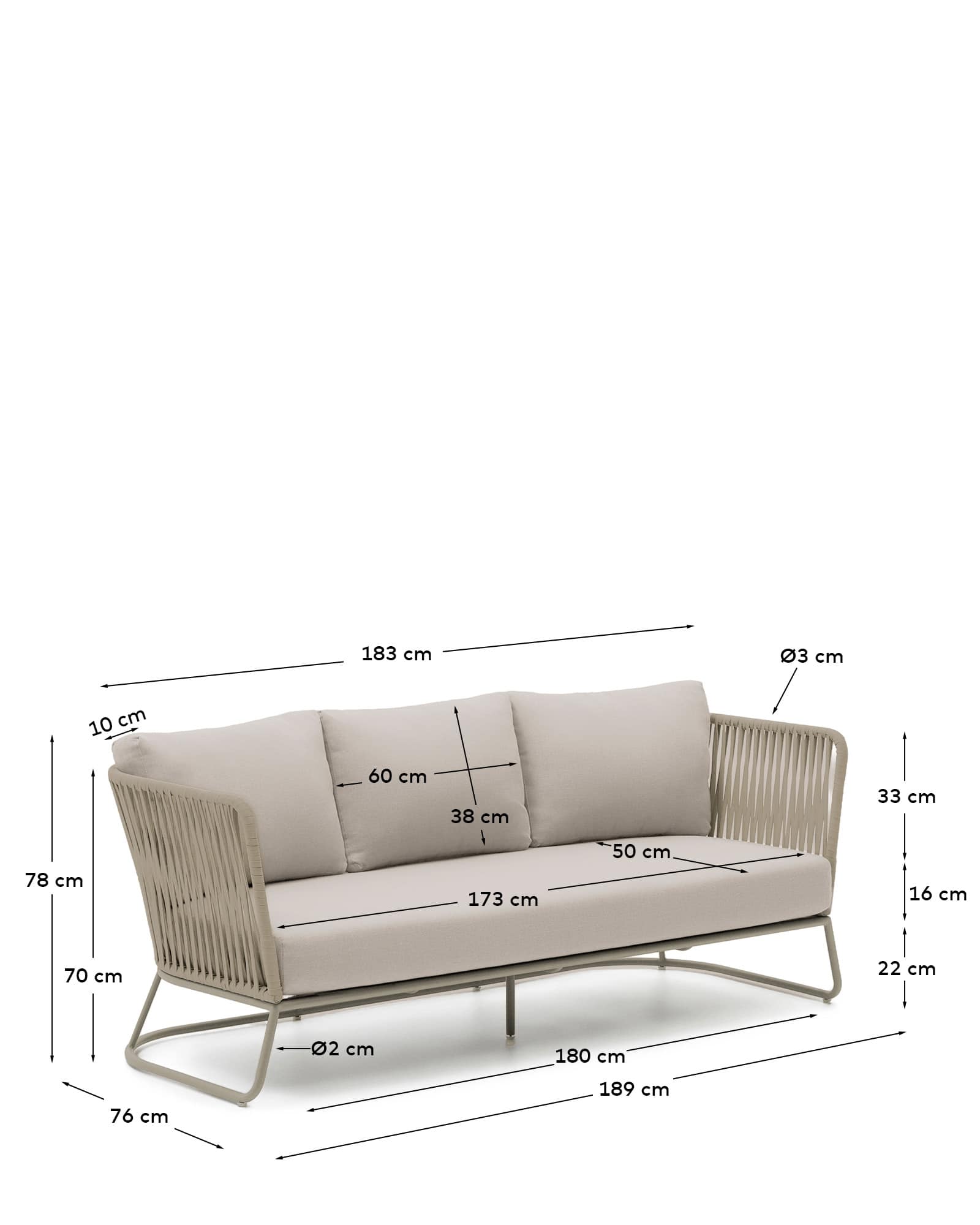 KAVE HOME Gartensofa SACONCA