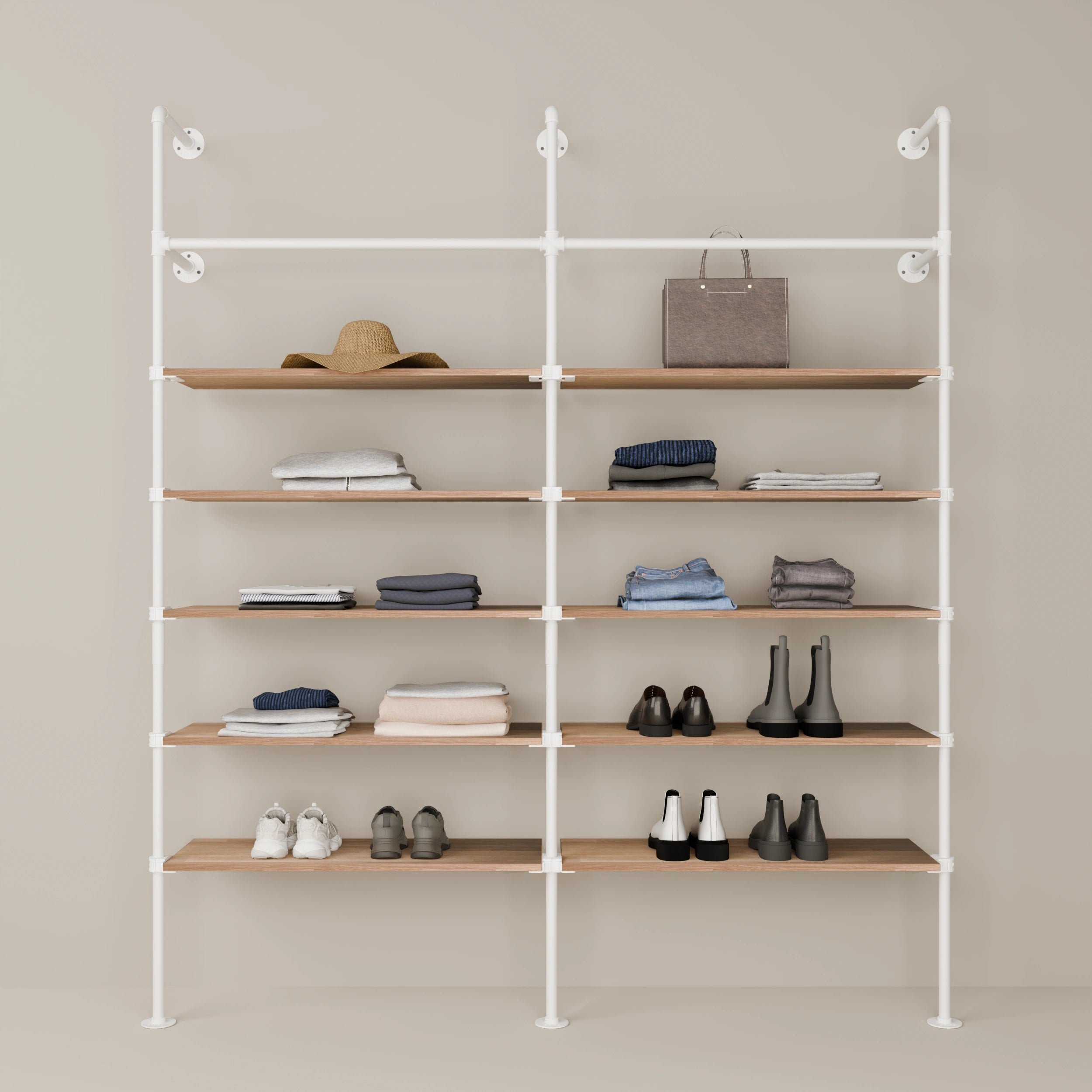 Système de tringle à vêtements PAMO KIM 2 OAK