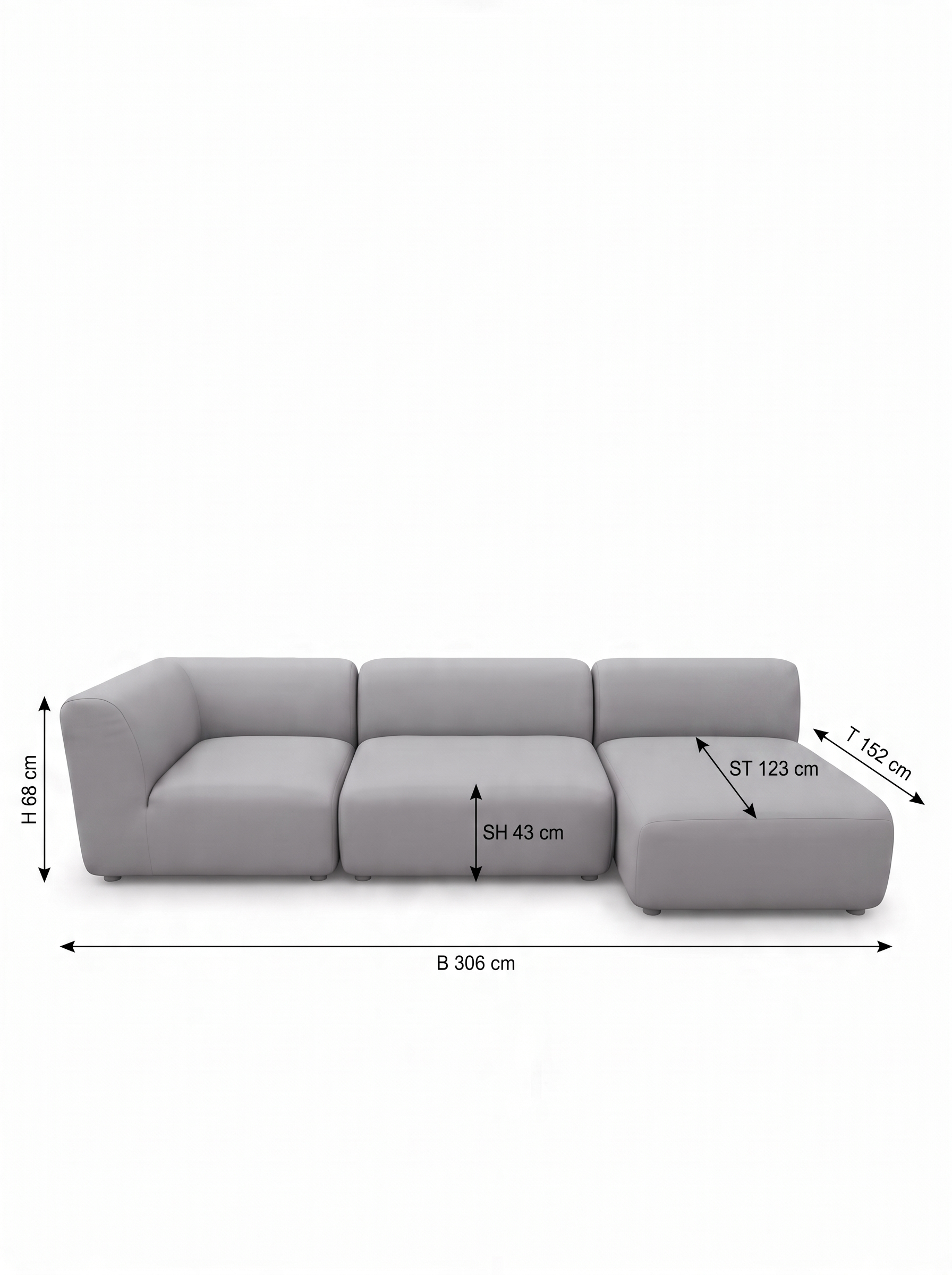 Faee Canapé d’angle modulaire ELIN