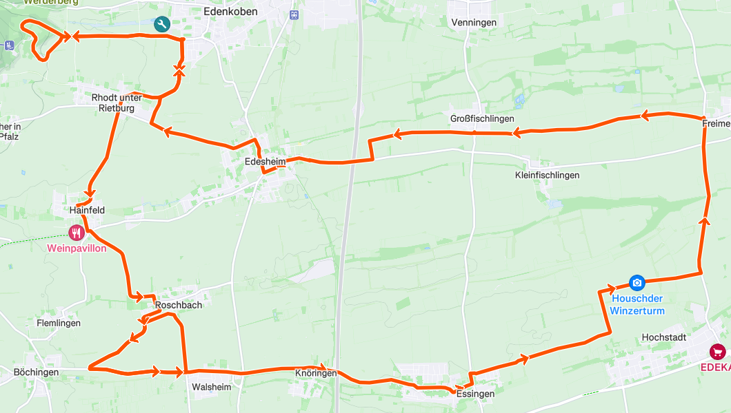 Karte der Route