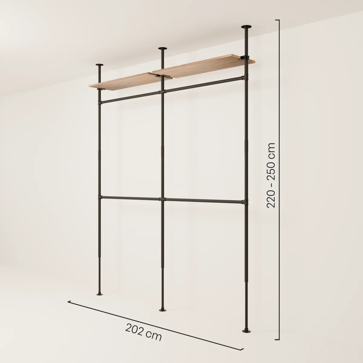 PAMO Kleiderstangensystem LOFT 2 OAK