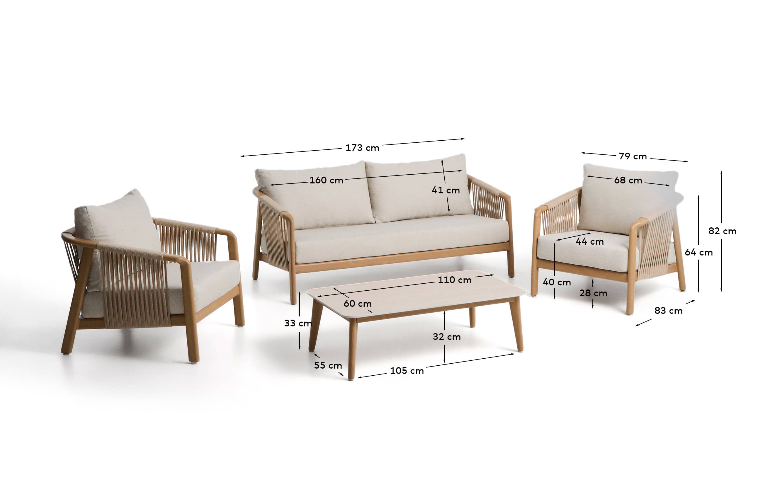 Ensemble de salon de jardin Kave Home SIRTE