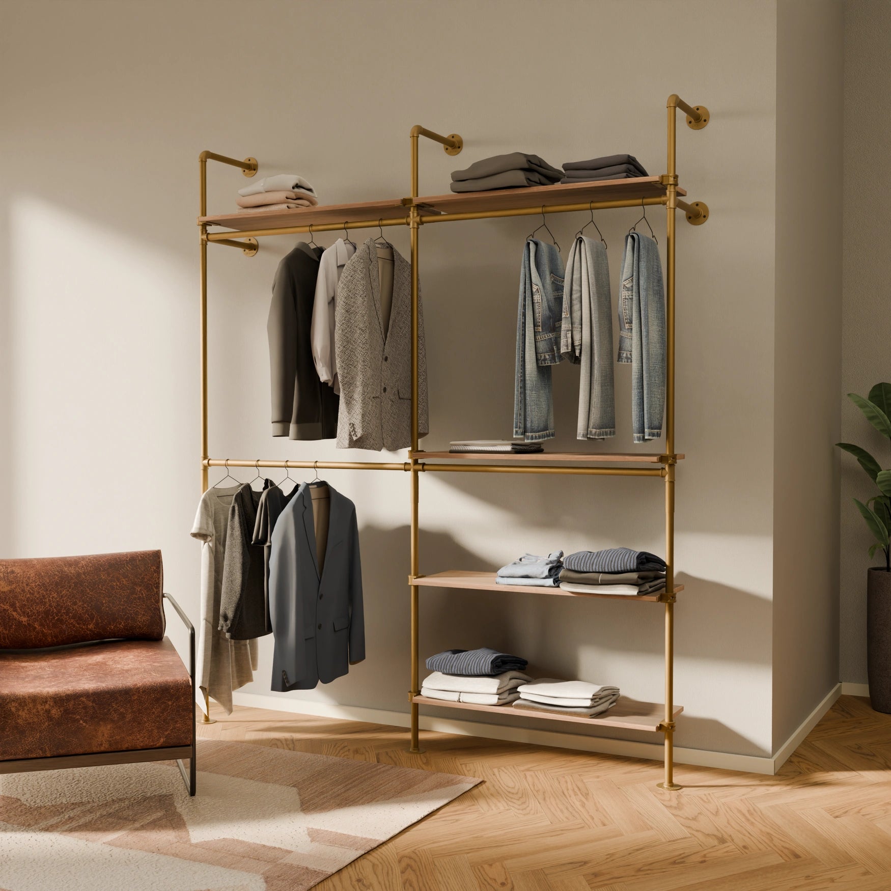 PAMO Kleiderstangensystem KIM DOUBLE 2 OAK