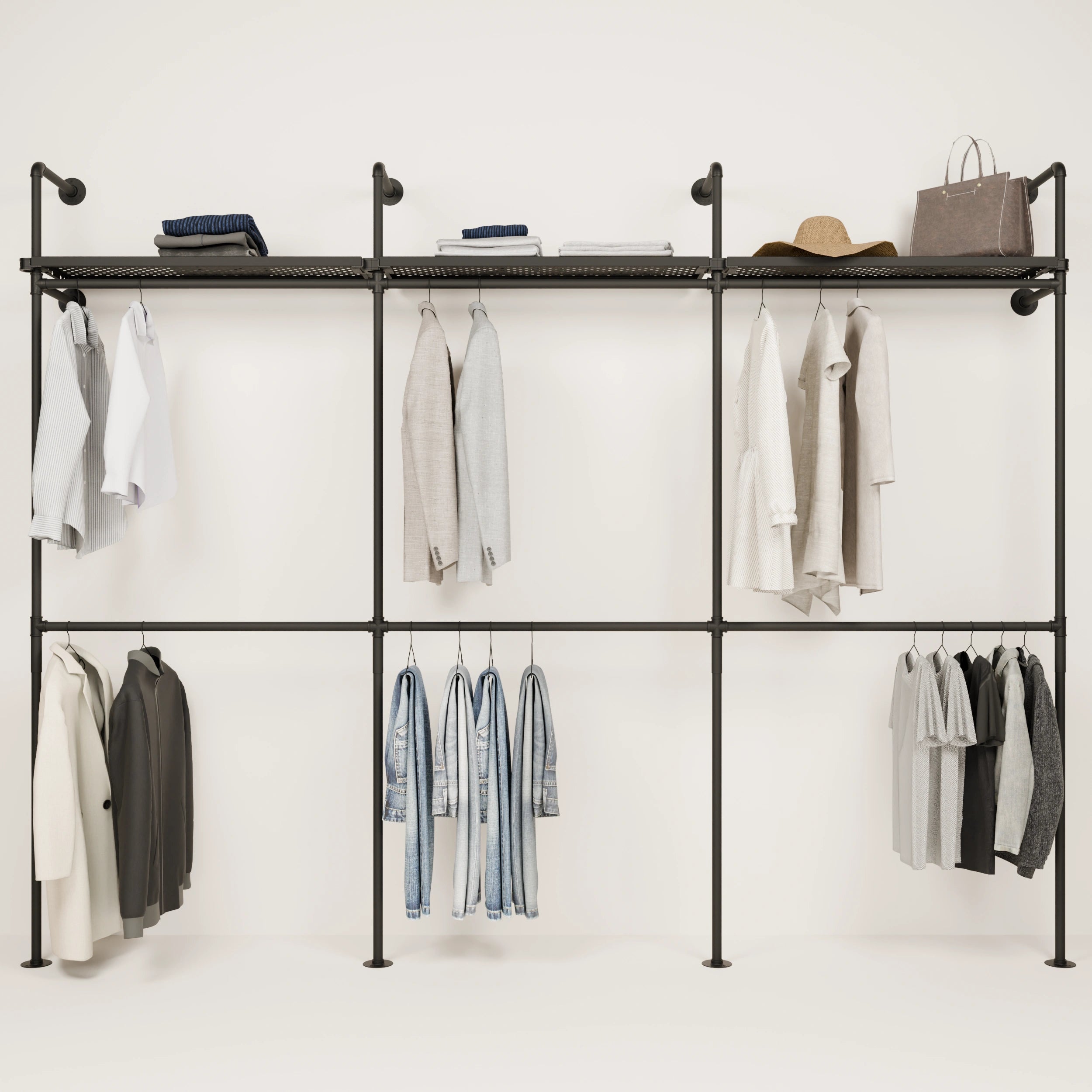 PAMO DESIGN Système de tringles à vêtements KIM DOUBLE 3 METAL