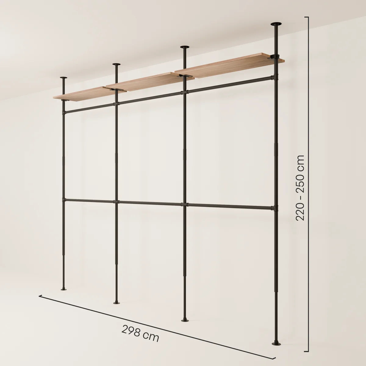 PAMO Kleiderstangensystem LOFT 3 OAK