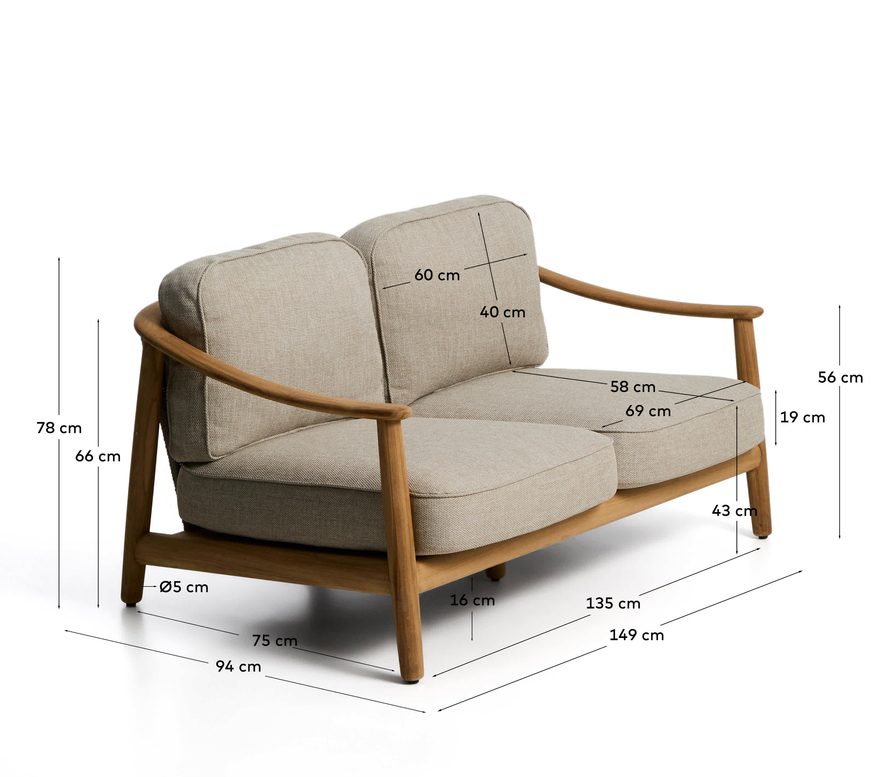 Kave Home ELUNDA Garden Sofa