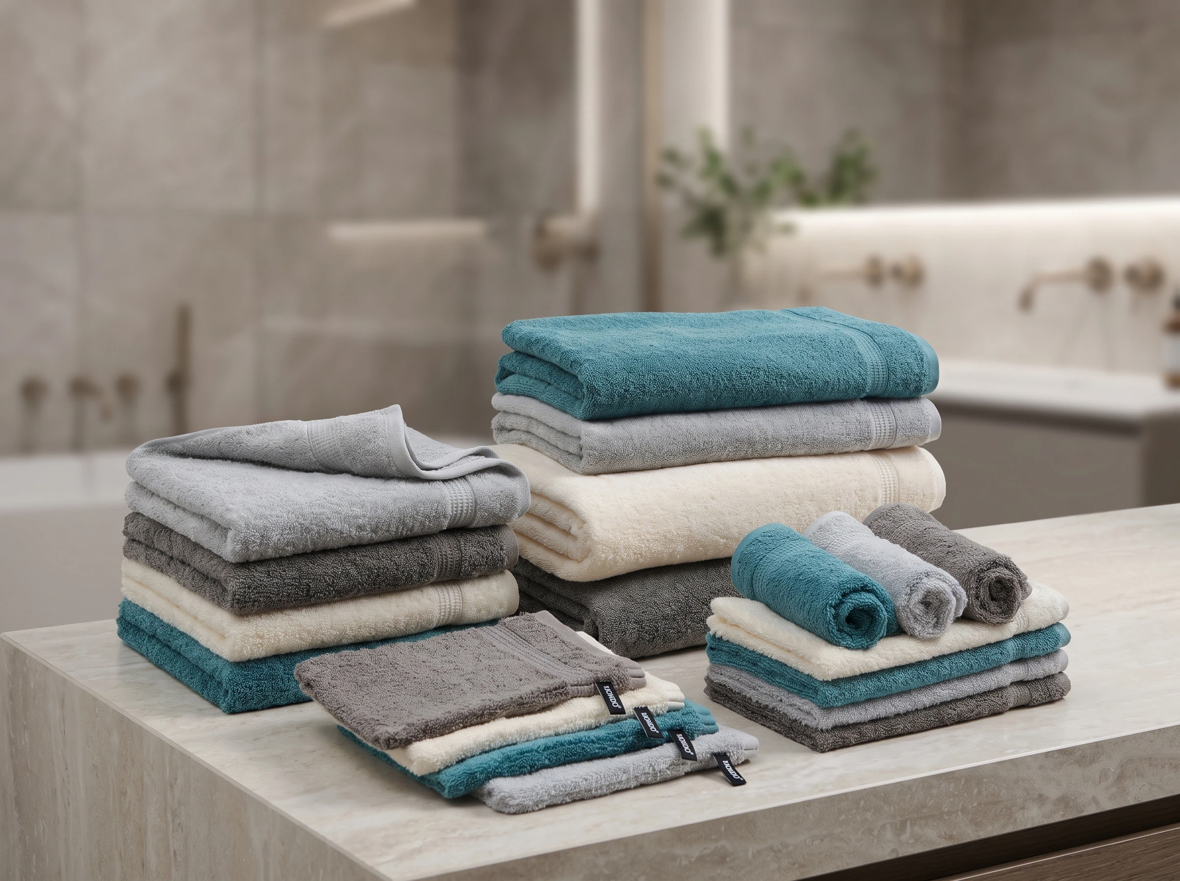 Washcloths and wash gloves in various shapes