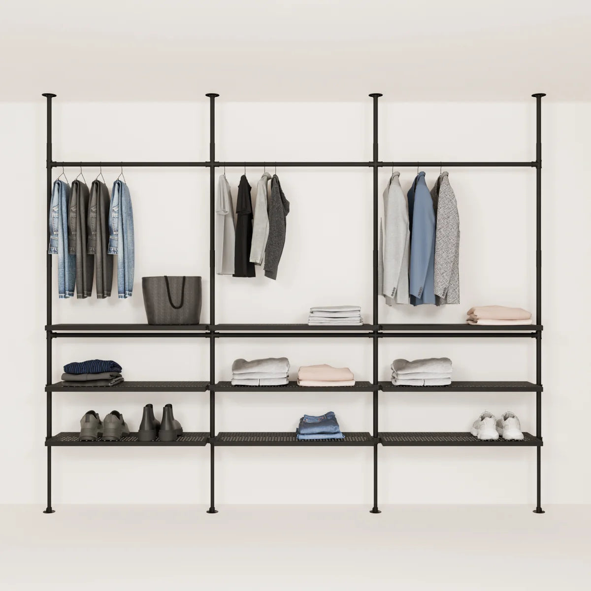 PAMO DESIGN Système de tringles à vêtements télescopiques LOFT 3 METAL