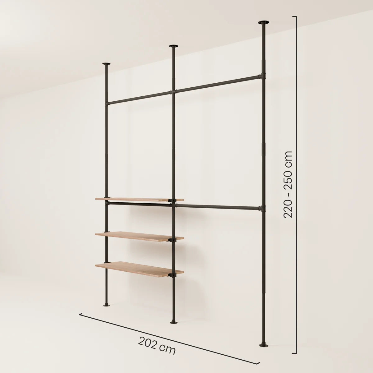 PAMO Système de tringles à vêtements LOFT 2 OAK