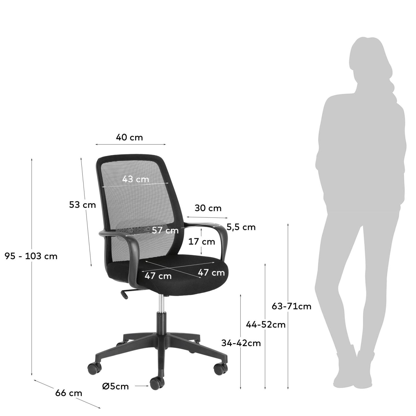 KAVE HOME Chaise de bureau MELVA
