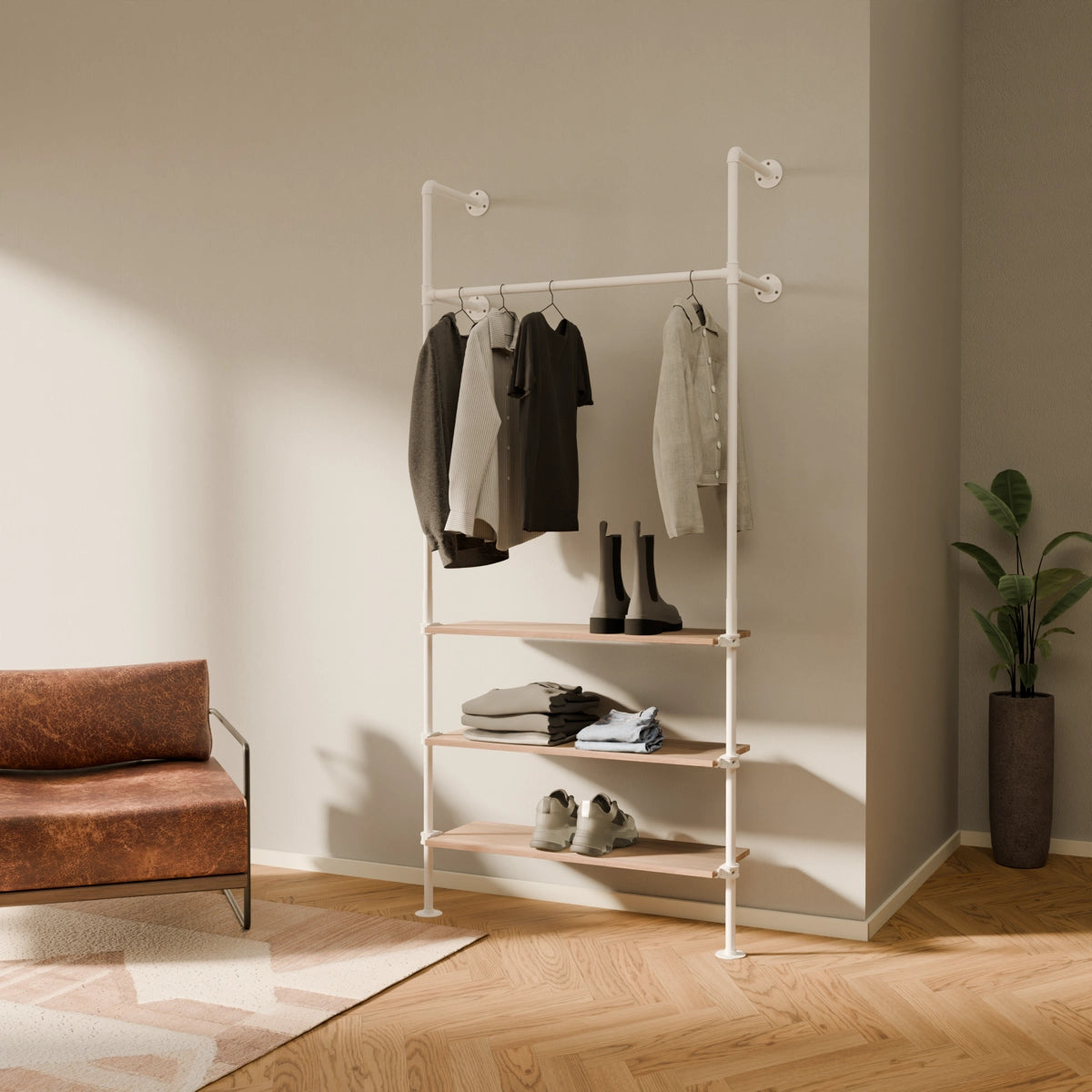 Système de tringle à vêtements PAMO KIM 1 OAK