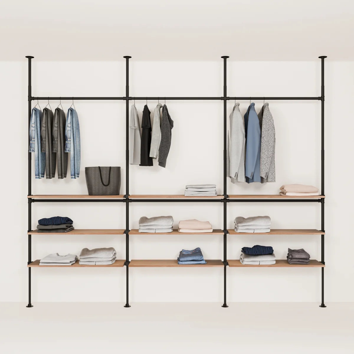 PAMO LOFT 3 OAK clothes rail system